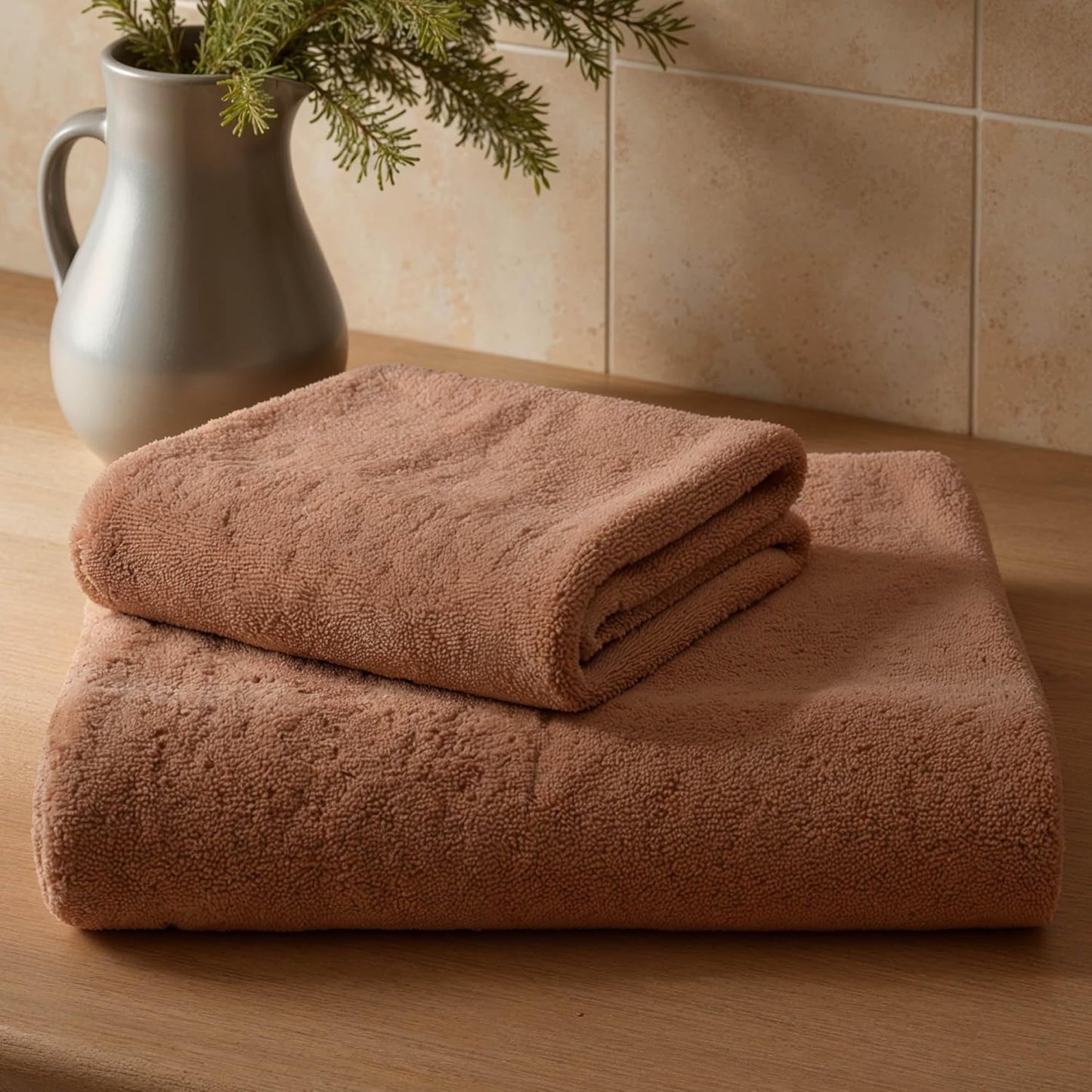 Italic Ultraplush Luxe 6 Piece Towel Set – 2 Bath Sheets, 2 Hand Towels, 2 Washcloths – 800GSM Soft, Highly Absorbent & Quick Drying, Resort Grade 100% Australian Cotton Towels (Clay)