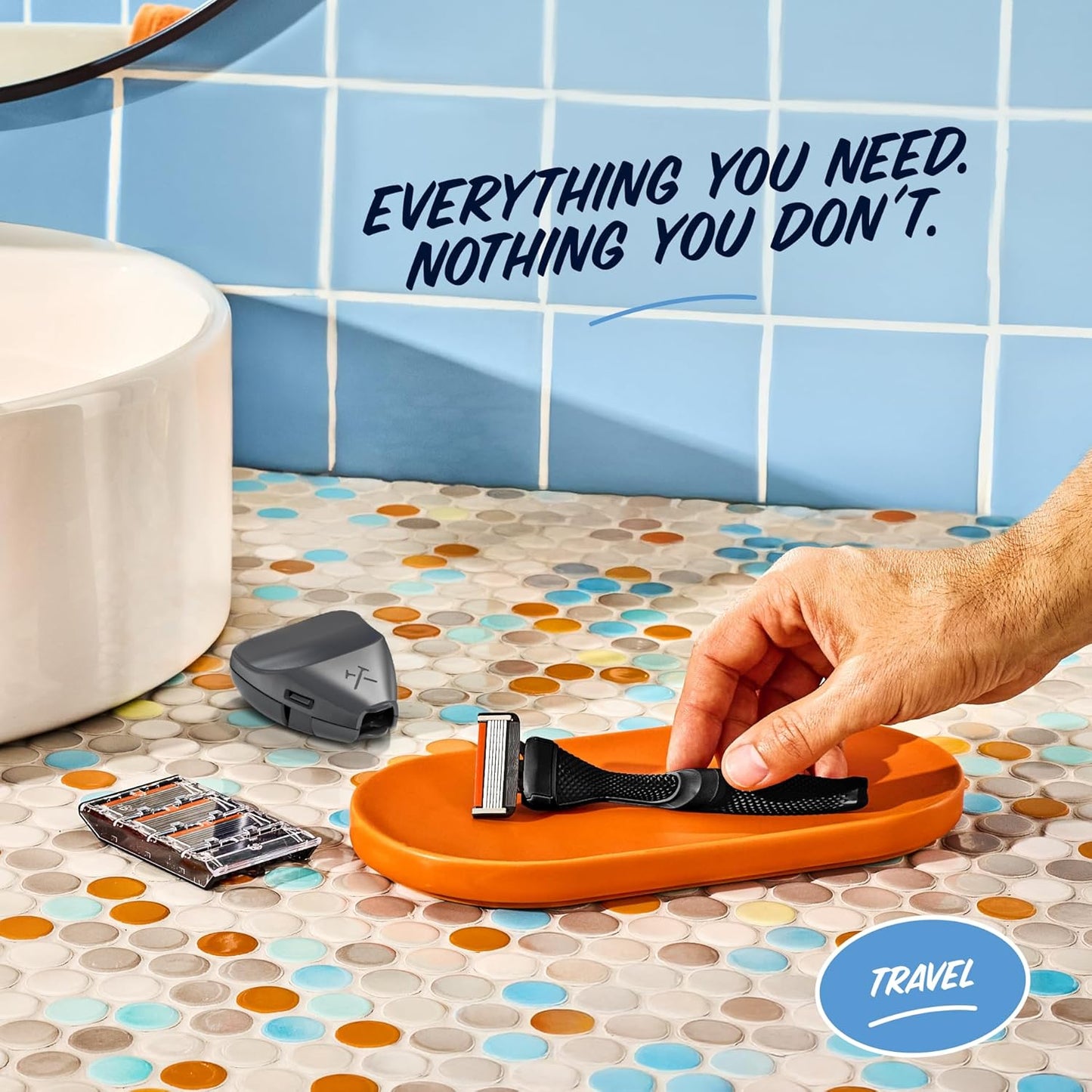 Dollar Shave Club | Travel Shave Set | 4 Extra Close Refill Cartridges, 1 Handle, 1 Razor Cover