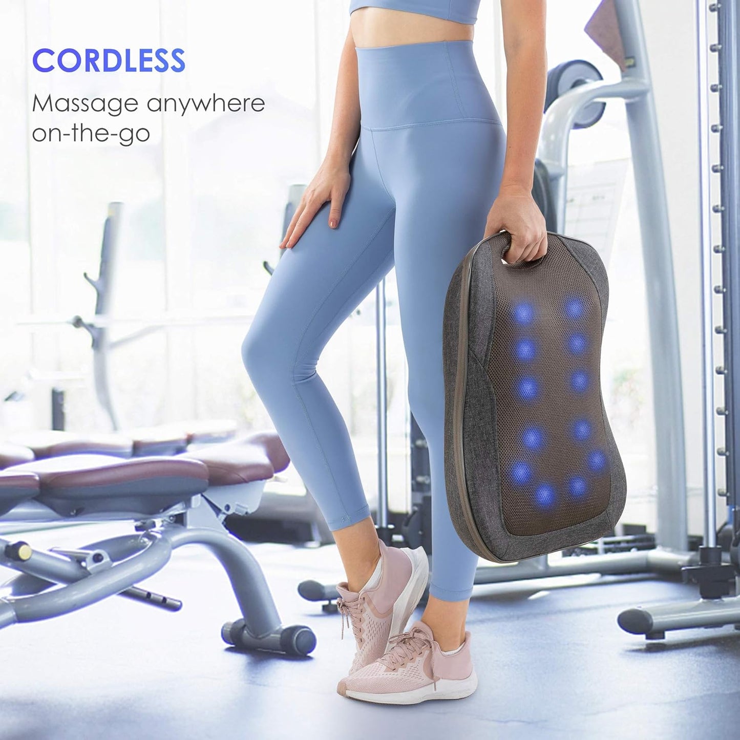 COMFIER Cordless Back Massager with Heat - Rechargeable Chair Massager, Shiatsu Massage Chair Pad with Adjustable Intensity,Portable Massage Cushion, Ideal Gifts for Men/Women