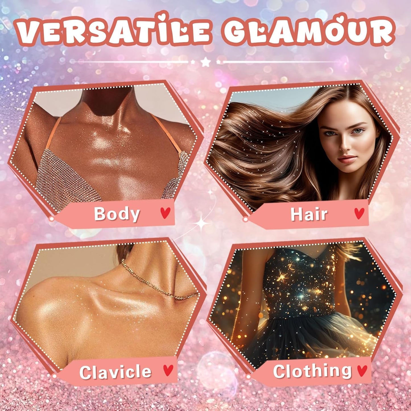 Body Glitter Spray,Holographic Glitter Hairspray,Long-lasting and Quick-drying,Shimmer Spray for Kids Women,Suitable for Festival Music Concert Party Rave Accessories (Rainy-Rainbow)