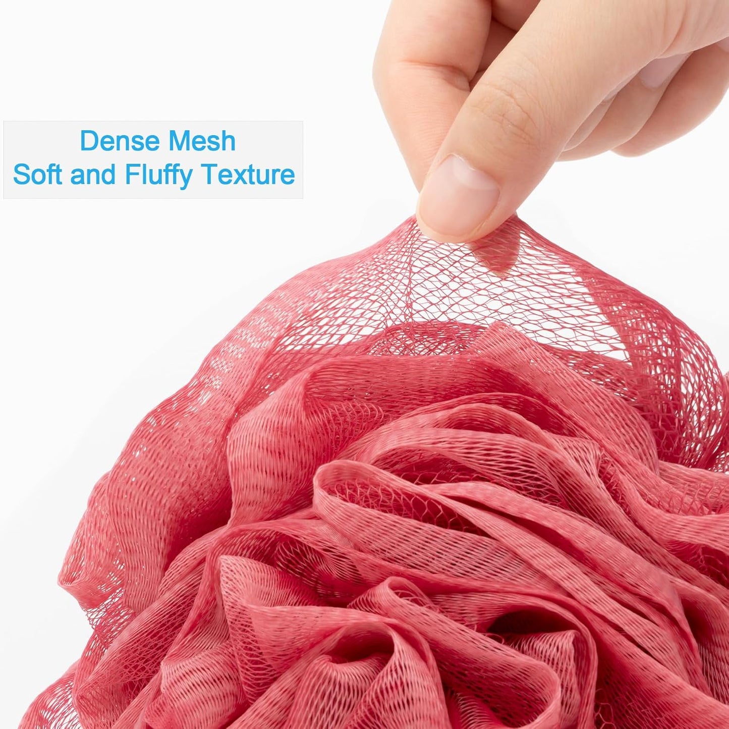 AmazerBath Loofah Sponge 60g/Piece, Exfoliating Bath Sponge Body Scrubber - Loofa Set of 4 - SunsetBerry Colors, Medium