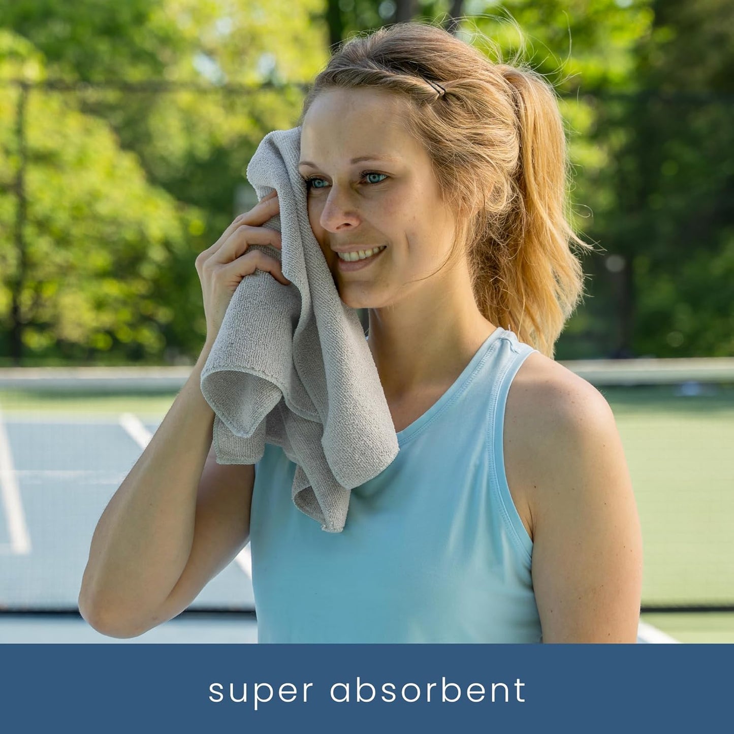 S&T INC. Microfiber Gym Towels, Yoga Towel for Home and Gym Bag, 16 Inch x 27 Inch, 3 Pack