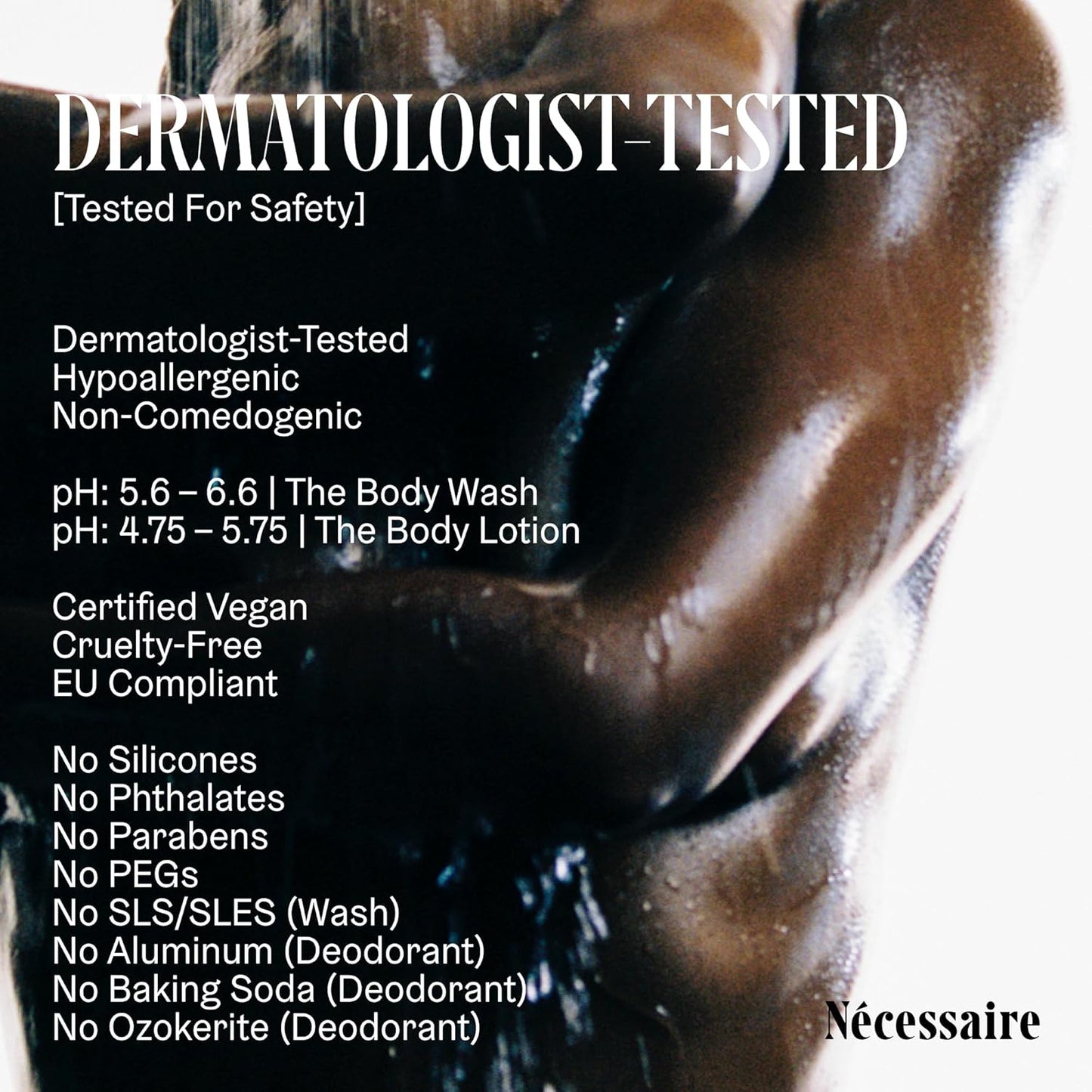 Nécessaire Body Essentials Set – Travel-Size Body Wash, Body Lotion + Deodorant | For Women + Men | Dermatologist-Tested. Hypoallergenic | Aluminum-Free Deodorant (Olibanum)