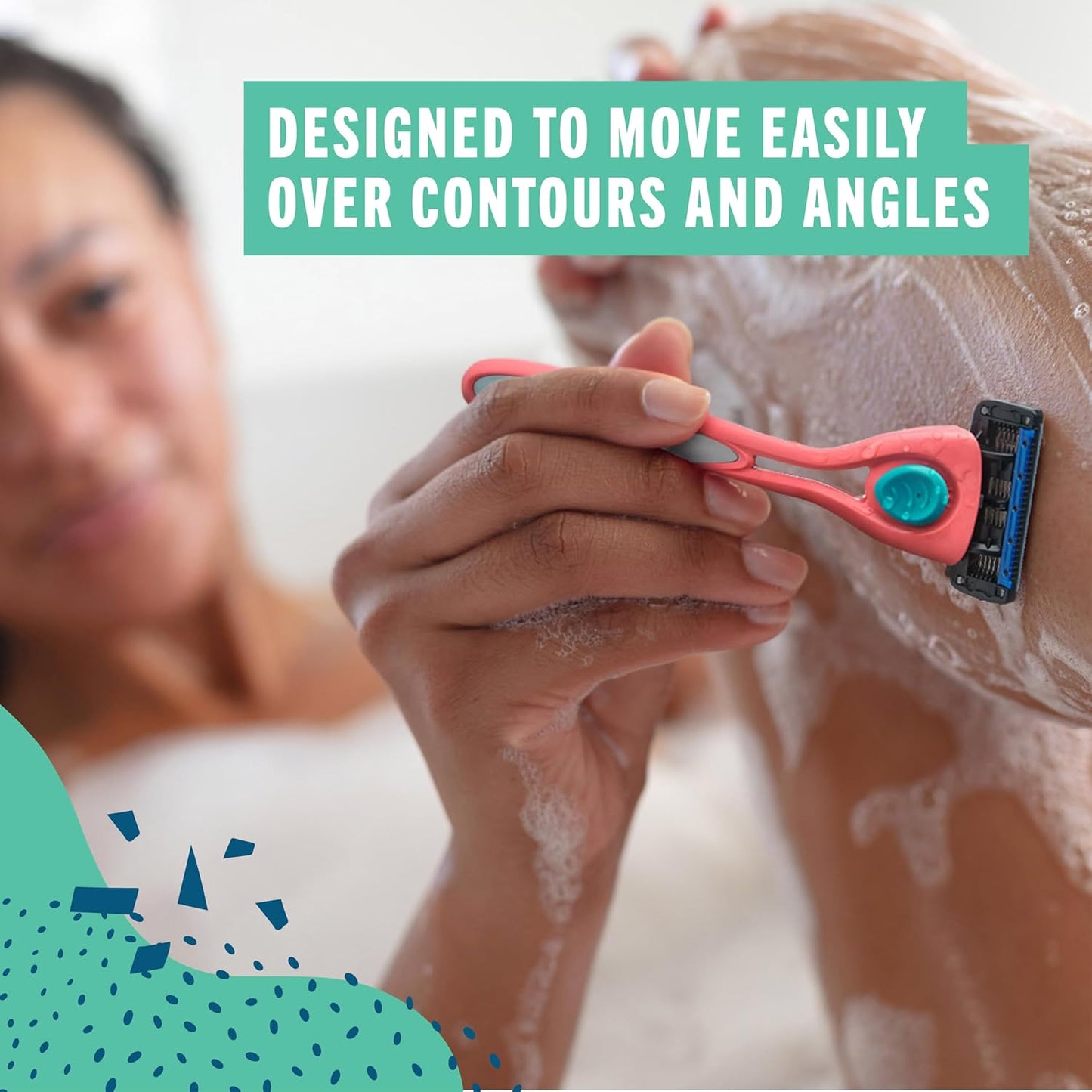 Preserve Shave 5 Five Blade Refillable Razor, Made from Recycled Materials, Coral Pink