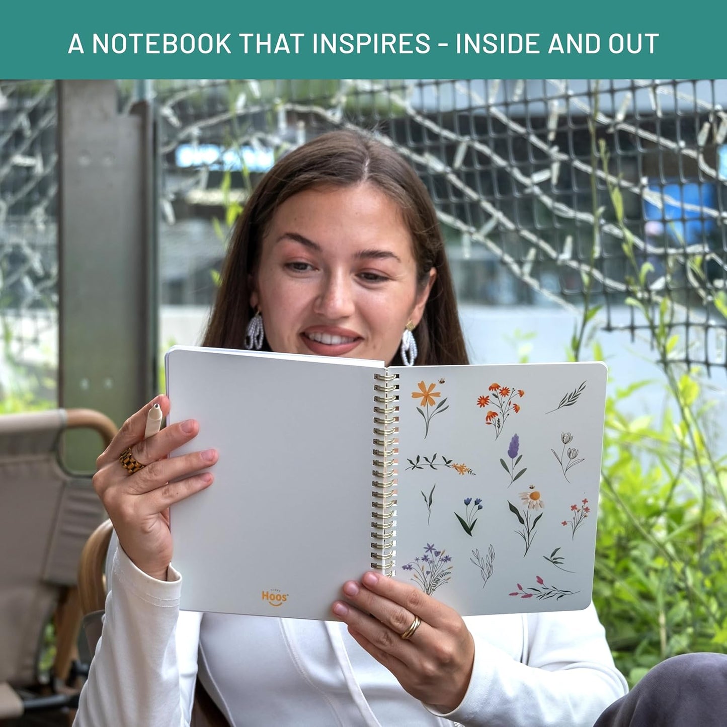 Happy Hoos® Aesthetic Spiral Notebook - 6.25" x 8.25" College Ruled Journal Notebook - Hard Cover Writing Journal for Work, School, Travel, More - Floral Notebook 8 Seasonal Designs(Spring Bloom)