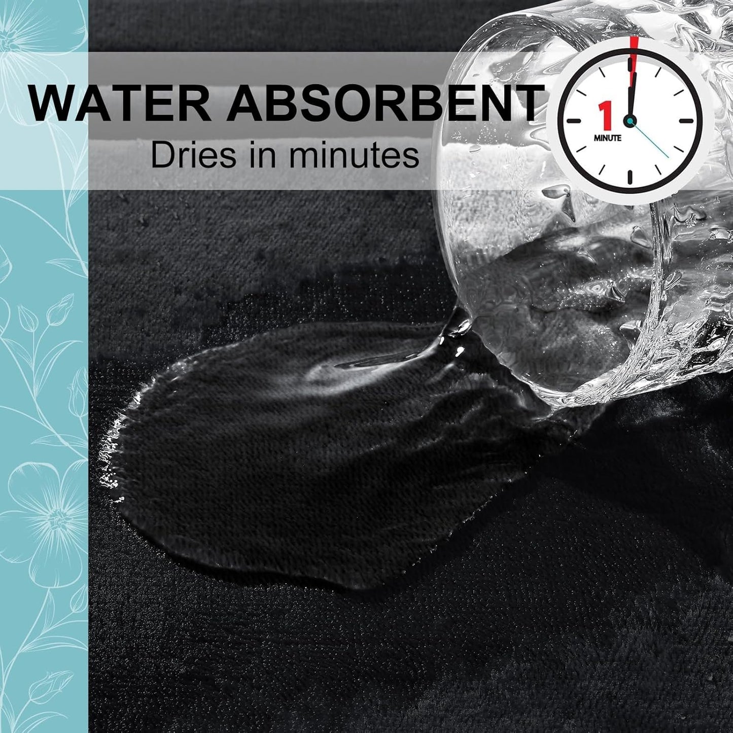 Grandaily Memory Foam Bath Mat Rug 44x24, Ultra Soft, Non-Slip and Absorbent Bathroom Rugs, Machine Wash Dry, Comfortable Bath Carpet for Bathroom Floor, Tub and Shower, Black