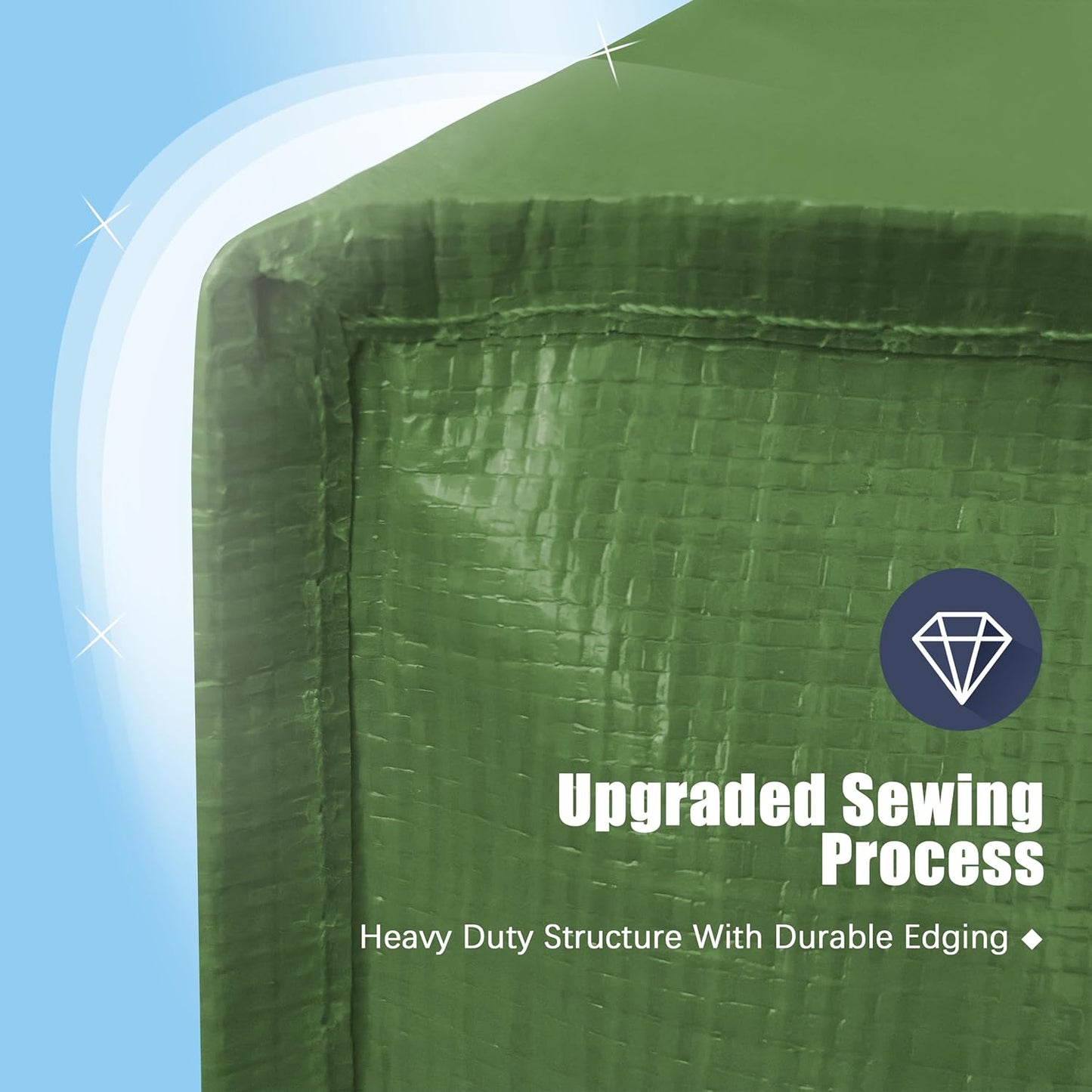 8 Pack Large Strong Moving Bags with Zippers & Carrying Handles - Water-Resistant - Heavy Duty Storage Tote for Space Saving, Fold Flat, Alternative to Moving Box (Olive Green)