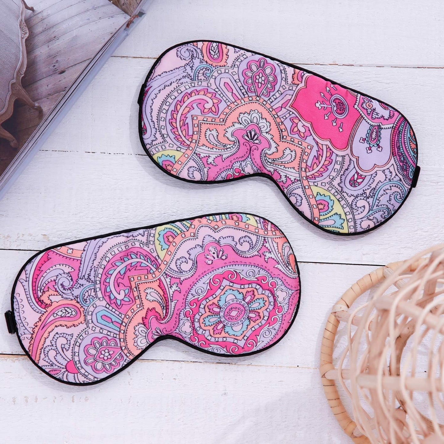 Maxfeel 100% Pure Silk Eye Mask - Sleep Eye Cover in Printed Colors (#12)