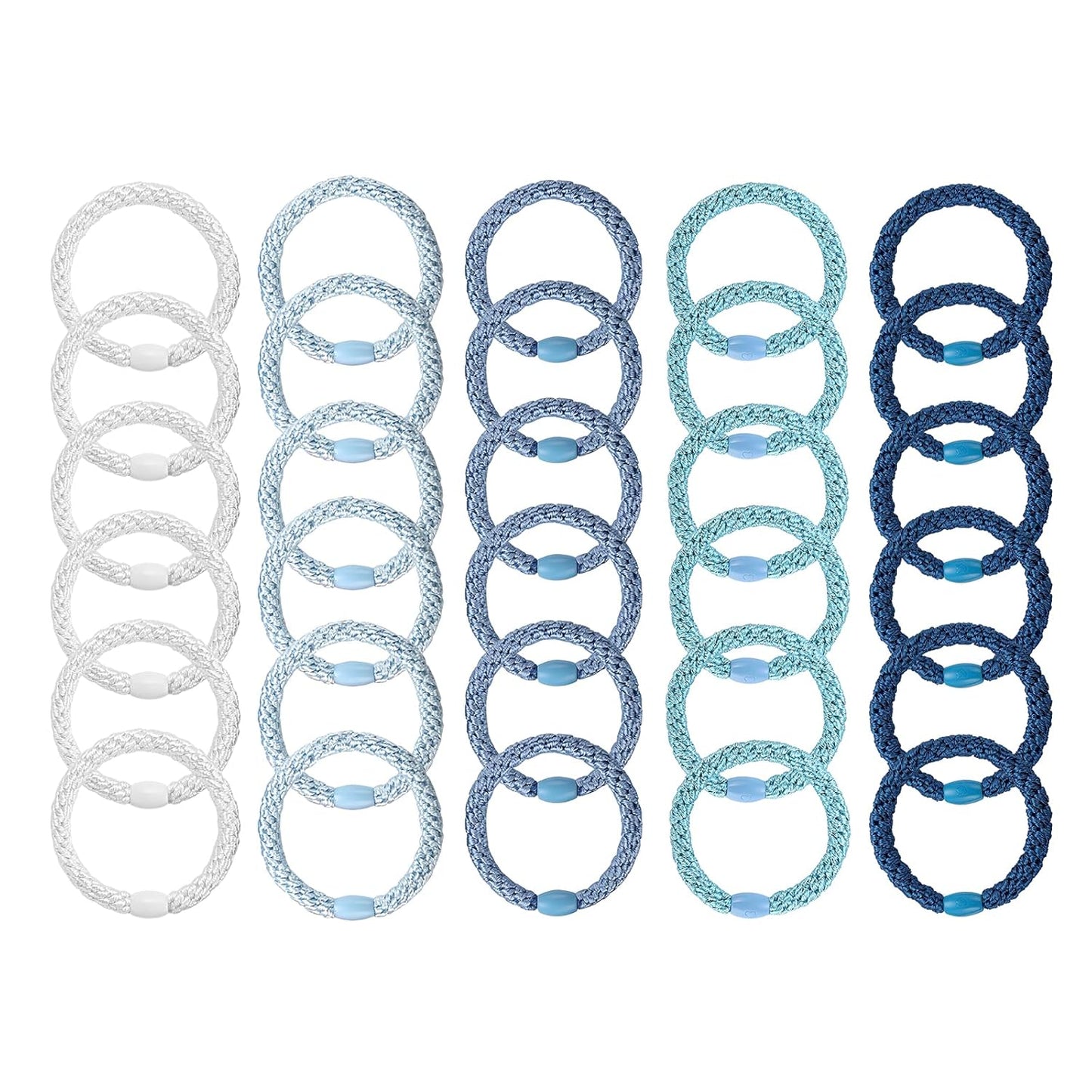 Funtopia High Elastic Hair Bands - 30 Pcs No Crease Soft Ponytail Holders & Sports Hair Ties for Thick Hair