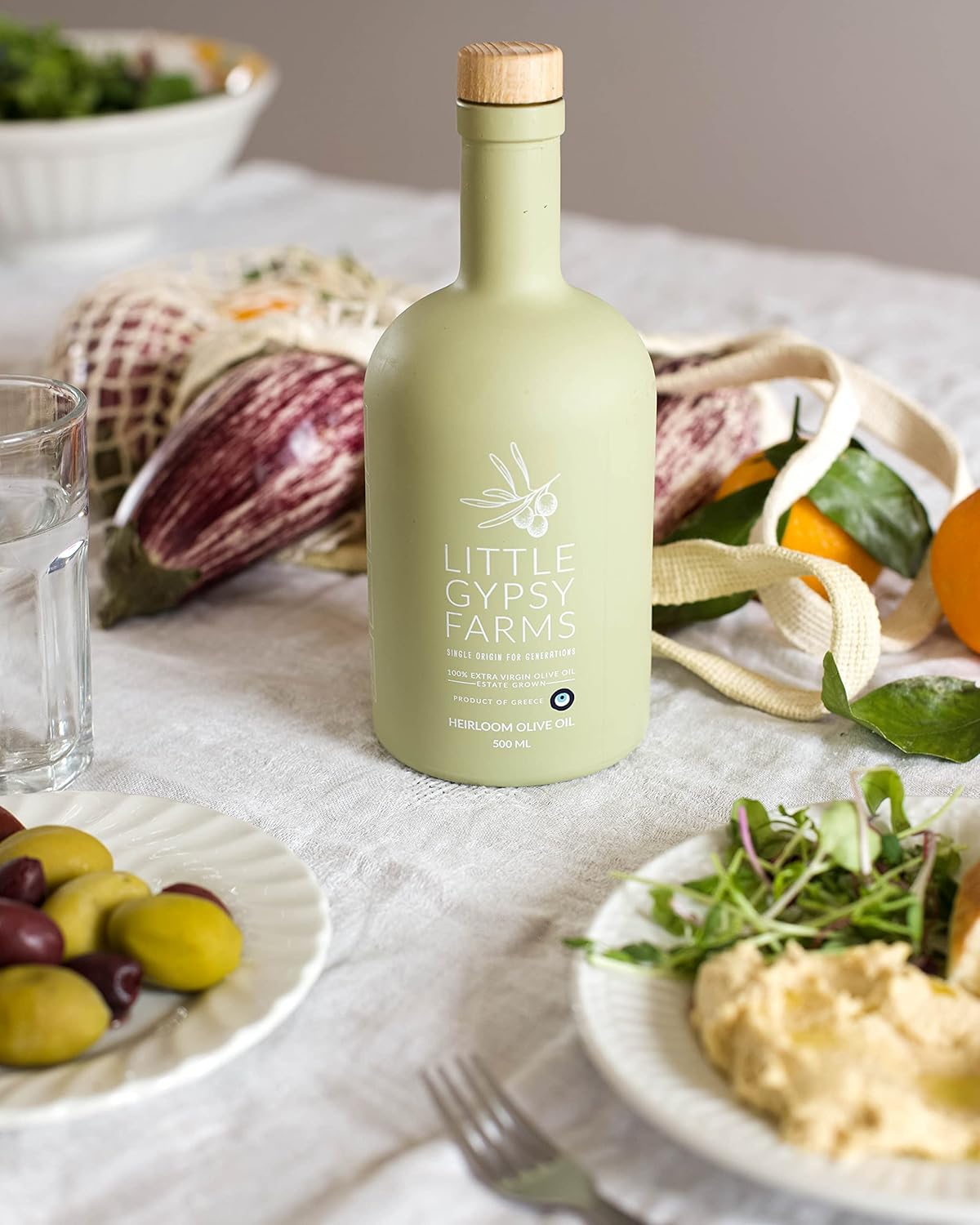 Heirloom EVOO from Little Gypsy Farms | Extra Virgin Olive Oil from a Single Estate in Greece | First Cold-Pressed | High Polyphenols & Amino Acids | NYIOOC Award Winner | 350ml