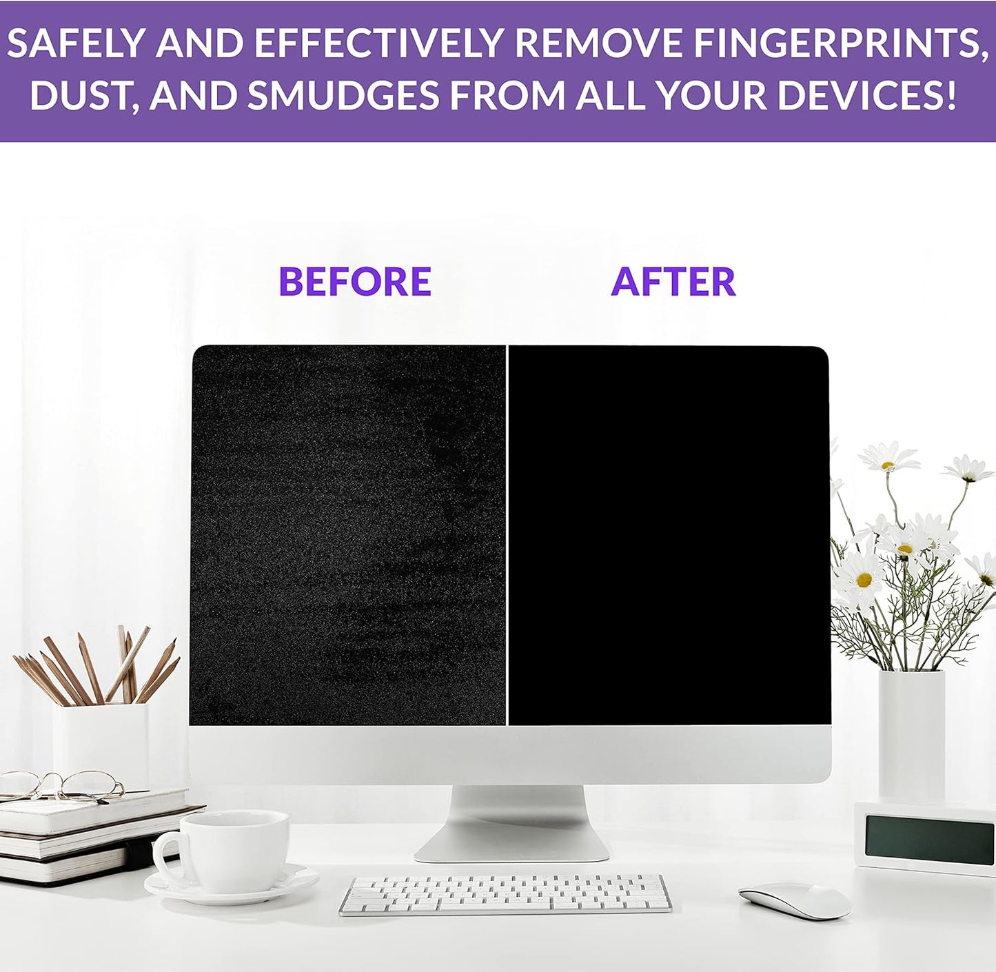 Swanky Computer Screen Cleaner Kit: Set of Electronic Cleaner Spray Microfiber Cleaning Cloth for Tv Cleaner - Ipad Screen Cleaner - iPhone Cleaner - Monitor Cleaner - Laptop Cleaner (2 Oz, 2-Pack)