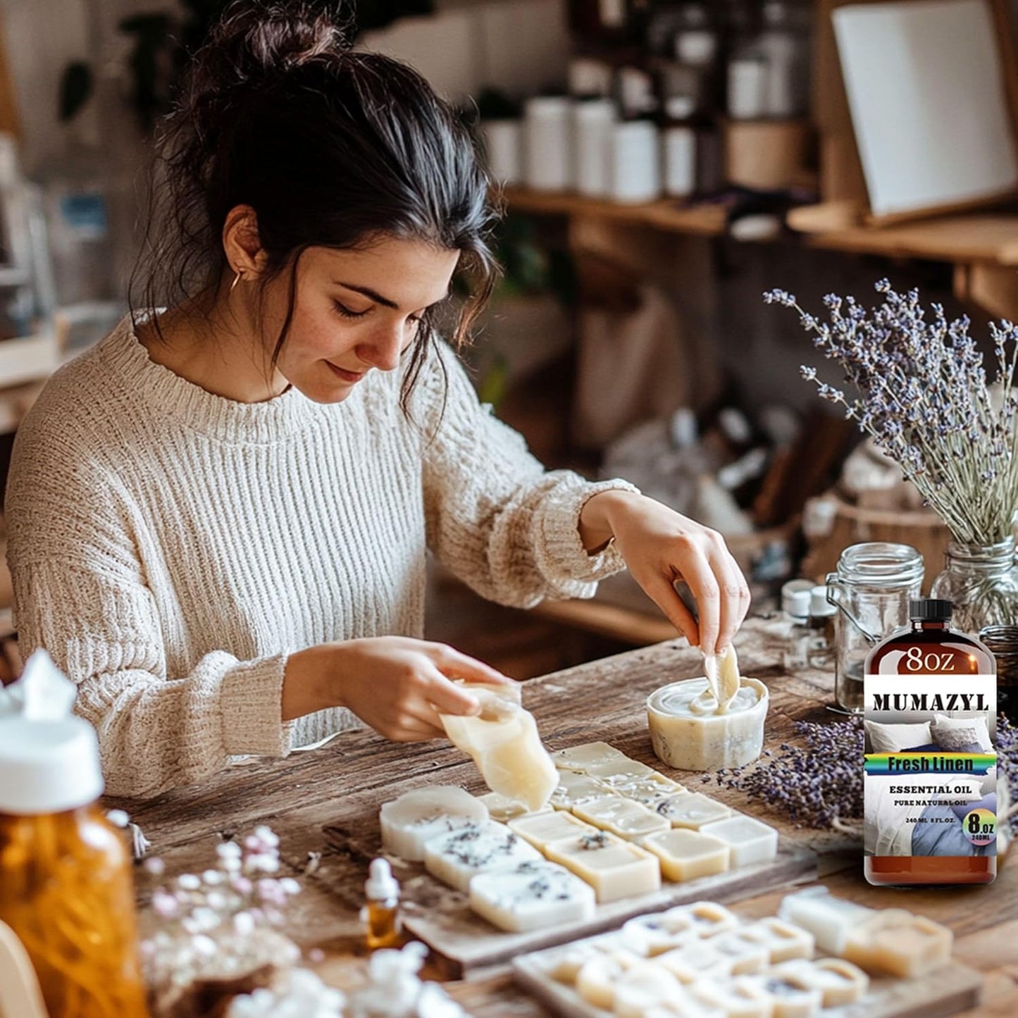 Fresh Linen Essential Oil, Fresh Linen Oil 8 Fl Oz 240ML for Diffuser Humidifier Yoga Cleaning DIY Candle Soap Making Fragrance Oils