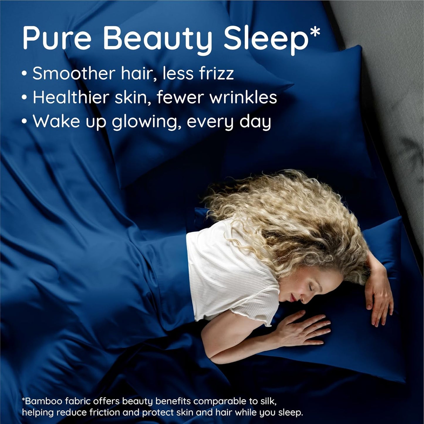 Bambaw 100% Viscose Derived from Bamboo Pillowcase Standard Size – Set of 2 Cooling Pillow Cases with Envelope Closure, Navy Blue Pillow Case, Breathable & Soft Pillow Cases Standard Size (Navy Blue)