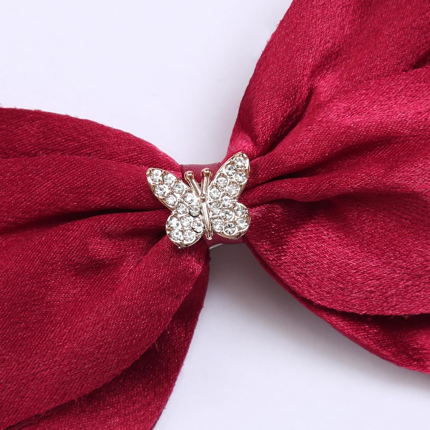 Elegant Hair Bow Set Sweet Styles with Crystal and Pearl Accents Fashion Hair Clips for Girls (Brown/Burgundy/Black)