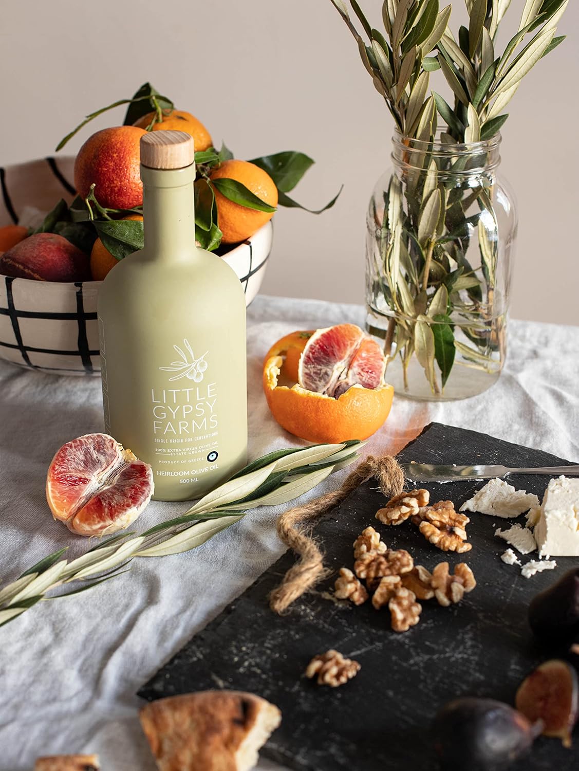 Heirloom EVOO from Little Gypsy Farms | Extra Virgin Olive Oil from a Single Estate in Greece | First Cold-Pressed | High Polyphenols & Amino Acids | NYIOOC Award Winner | 500ml