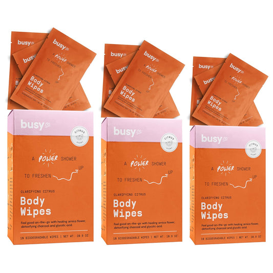 Refresh Body Wipes for Women - Cleansing Large Wash Cloth - Extra Thick & Moist - Armpit Sweat Cloths for Body Odor - No Rinse, No Shower - Fresh Citrus - Arnica Flower, Charcoal & Glycolic Acid