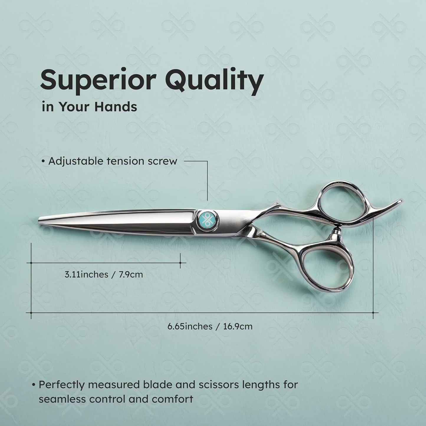 K9 6.5" Hair Scissors for Slide Cutting – Creating Clean, Defined Lines for a Polished haircut, Handcrafted, Ergonomic Handle, Barber Shears Made with Premium VG10 Steel for Superior Durability