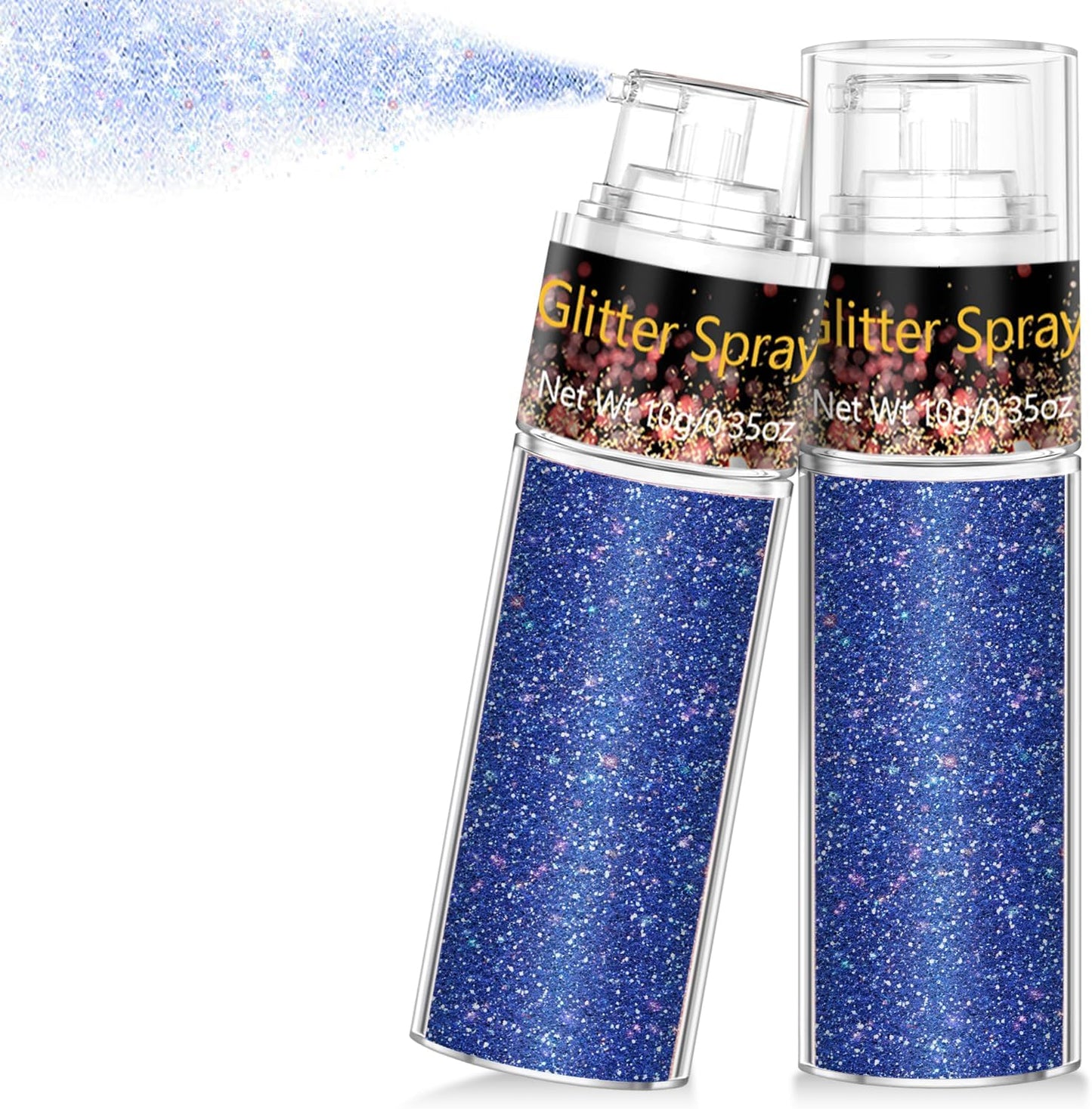 Hair and Body Glitter Spray, 1PC Glitter Hairspray Dry Powder Makeup for Clothes, Festival Rave Prom Loose Sparkle Powder,Holographic Ultra Fine Resin Glitters for Crafts (Blue)