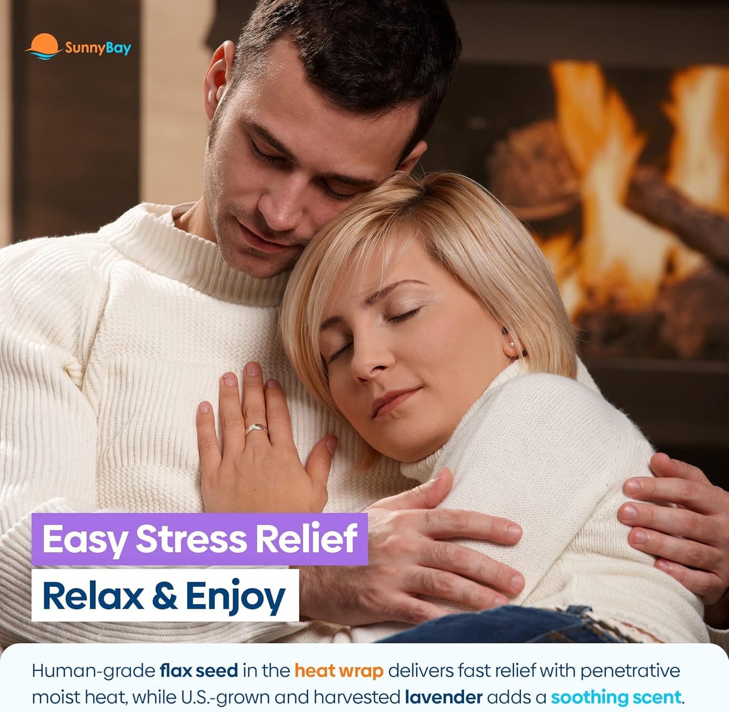 SunnyBay Microwave Heating Pad, Microwavable Heated Neck and Shoulder Wrap with Lavender, Soothing Pillow Hot & Cold Bean Bag, Aroma Warmer for Pain Relief, 26x5 Inches, 2.5 lbs, Purple