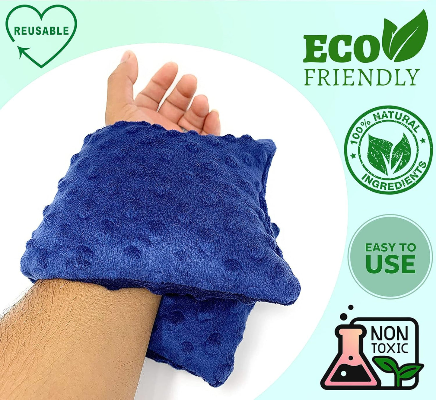 Microwave Heating pad for Neck and Shoulders- Microwavable Heating pad- Cool & hot Moist Heat Pack- Weighted Bean Bag Pads Shoulder Therapy wrap for Pain Relief- Pillow Filled with Flaxseed buckwheat