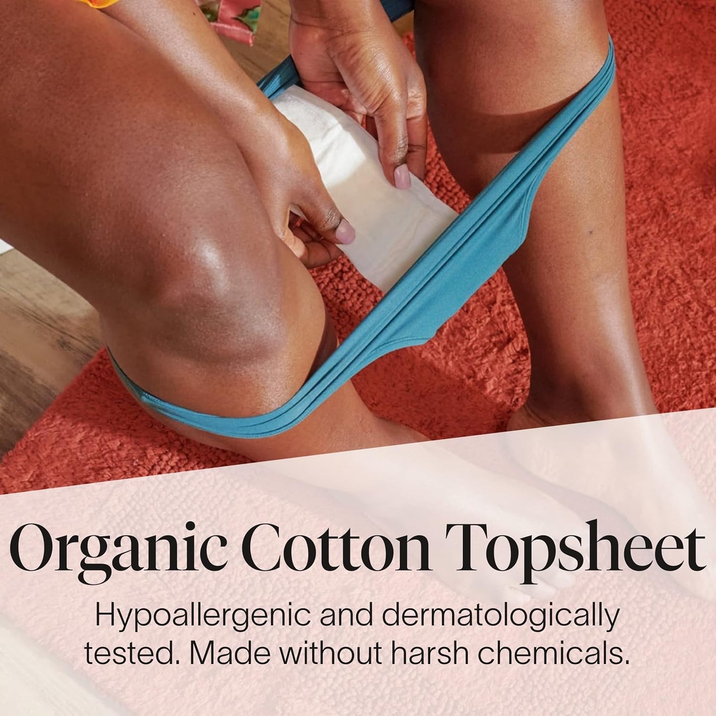 Cora Organic Bladder Liners | Ultra Thin Incontinence & Postpartum Pads for Women | Panty Liners for Bladder Leaks | Breathable Cotton (156 Regular)