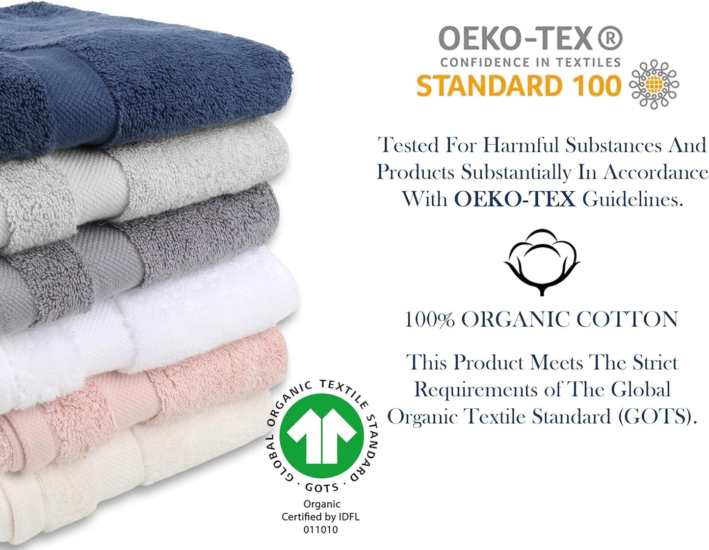 Delara Organic Cotton Luxuriously Plush Bath Sheet Pack of 4 | GOTS & OEKO-TEX Certified | Premium Hotel Quality Towels | Feather Touch Technology|650 GSM Long Staple|Soft, Quick Dry & Ultra-Absorbent