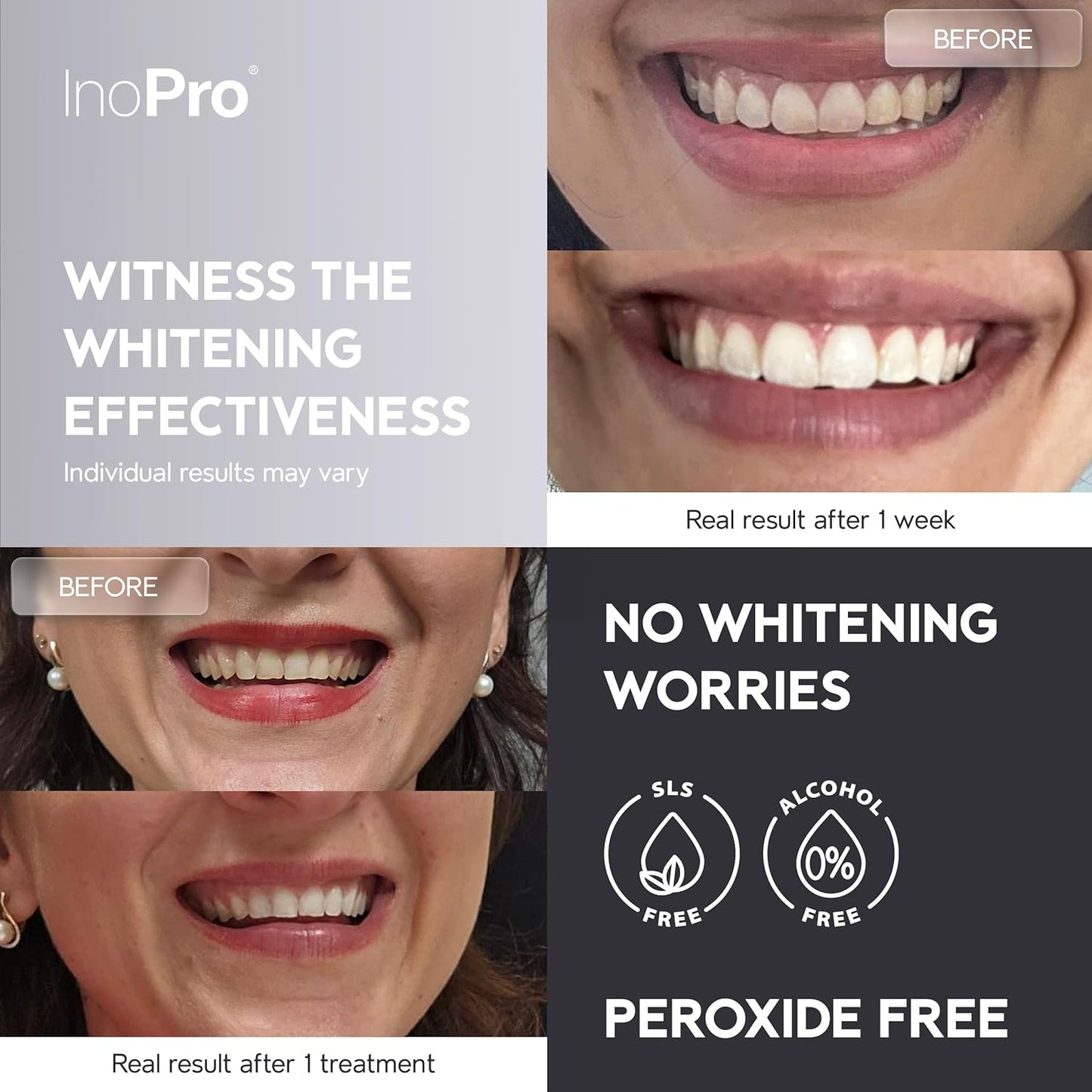 Natural Teeth Whitening Strips Kit 21 Treatments - Sensitive Teeth Whitener, Peroxide Free with Papain, Bromelain, Coconut Oil, White Strips for Teeth Whitening (42 Strips)