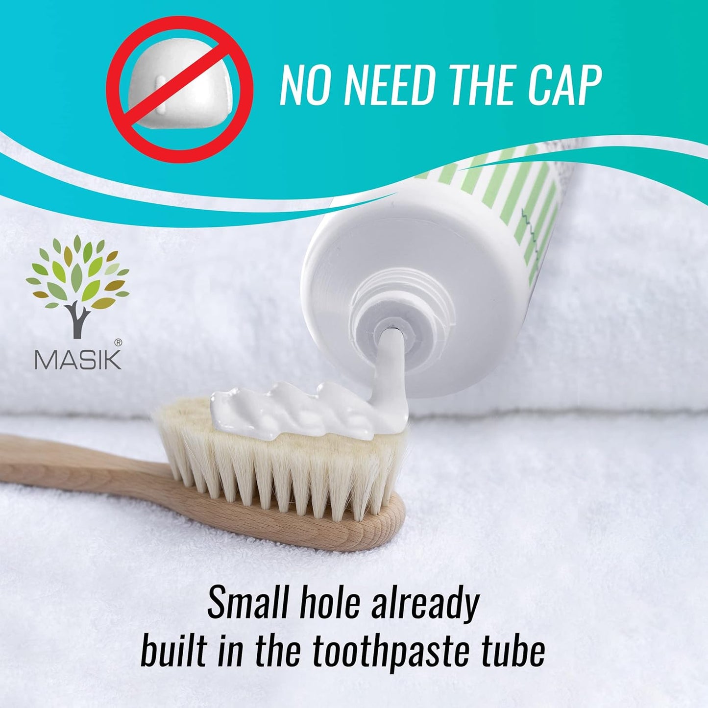 Masik Natural Lemon Grass Toothpaste β Whitening & Sensitive Teeth | Dead Sea Salt | Stain & Plaque Remover | Bleeding Gums & Canker Sore Care | Fluoride & SLS-Free | Non-Foaming | Made in Israel