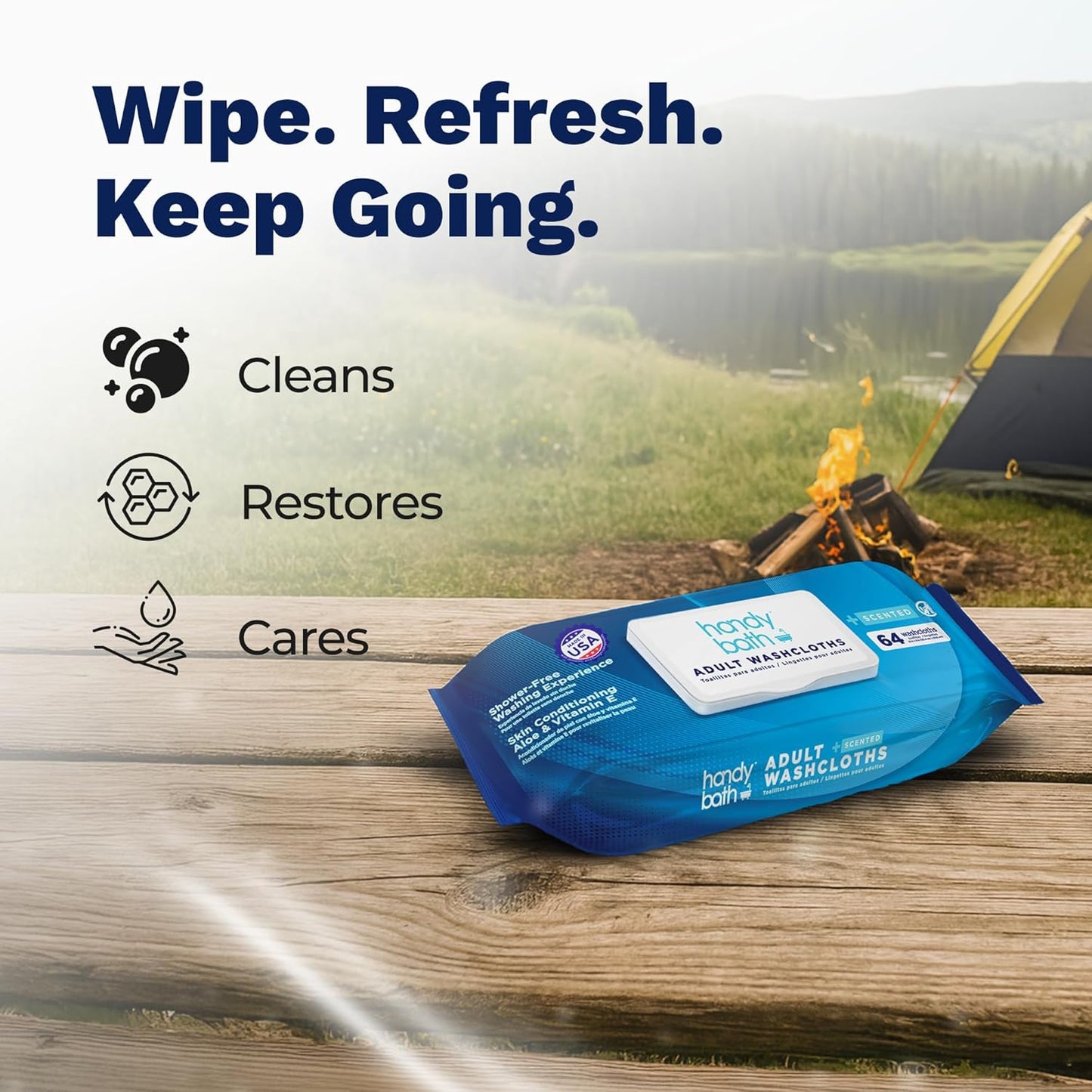 Wipes for Adult - Extra Large WashCloth, Unscented, Rinse-Free - Soft, Gentle for Sensitive Skin, Senior, Post-Surgery and Travel Hygiene