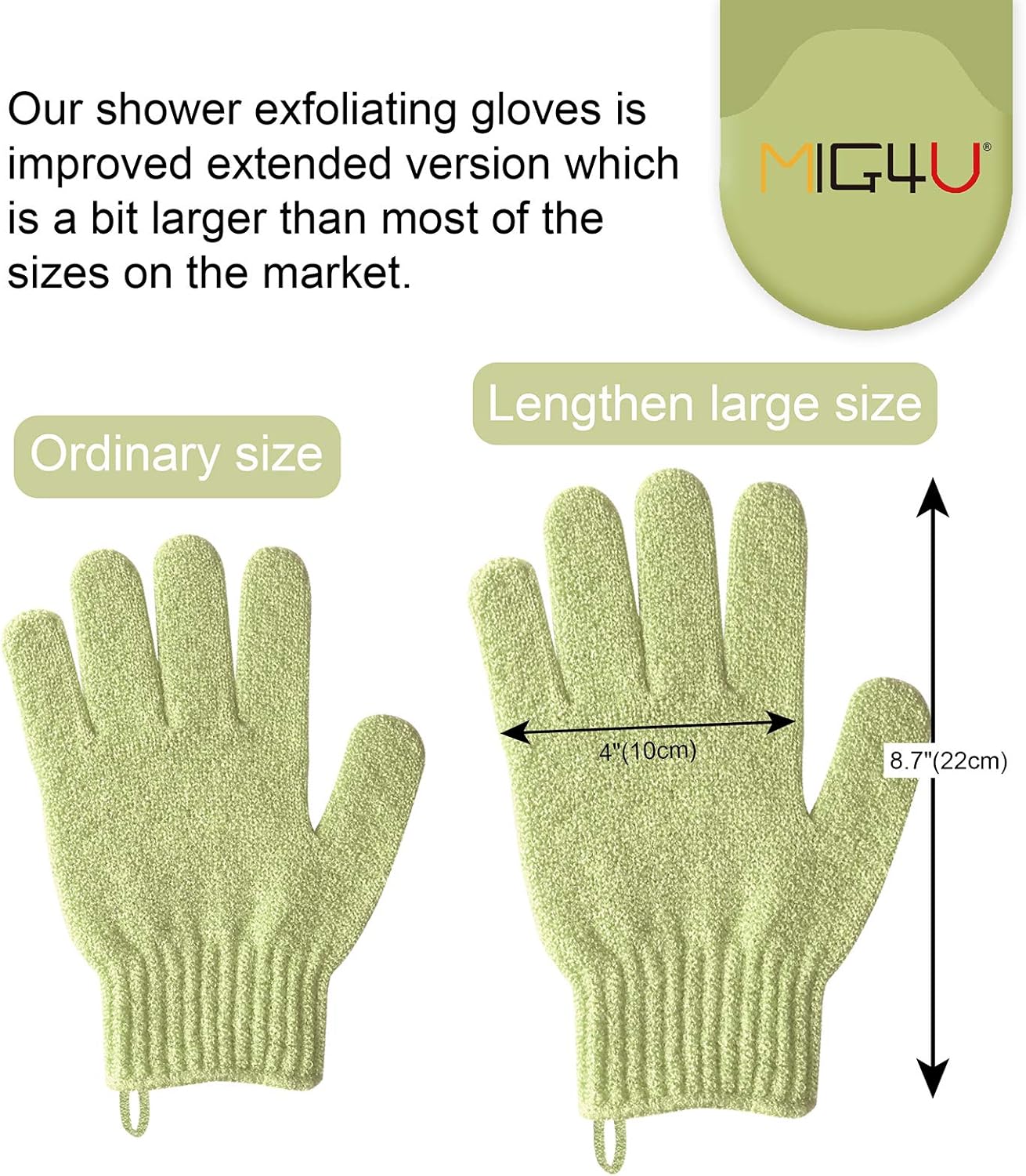 MIG4U Shower Exfoliating Scrub Gloves, Bathing Gloves Body Wash Dead Skin Removal Deep Cleansing Sponge Loofah for Women Men