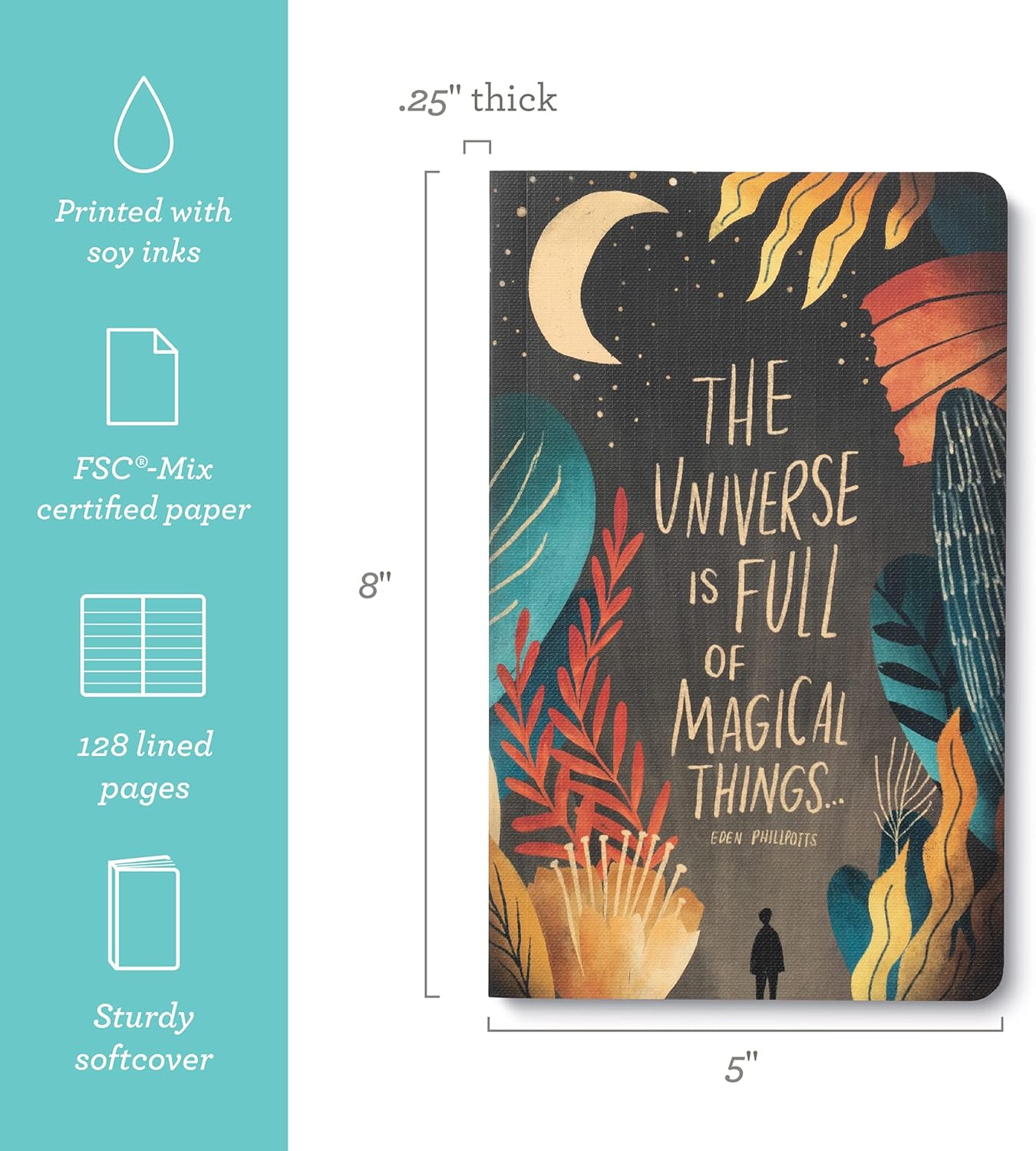 Compendium Softcover Journal - The universe is full of magical things. – A Write Now Journal with 128 Lined Pages, 5″W x 8″H