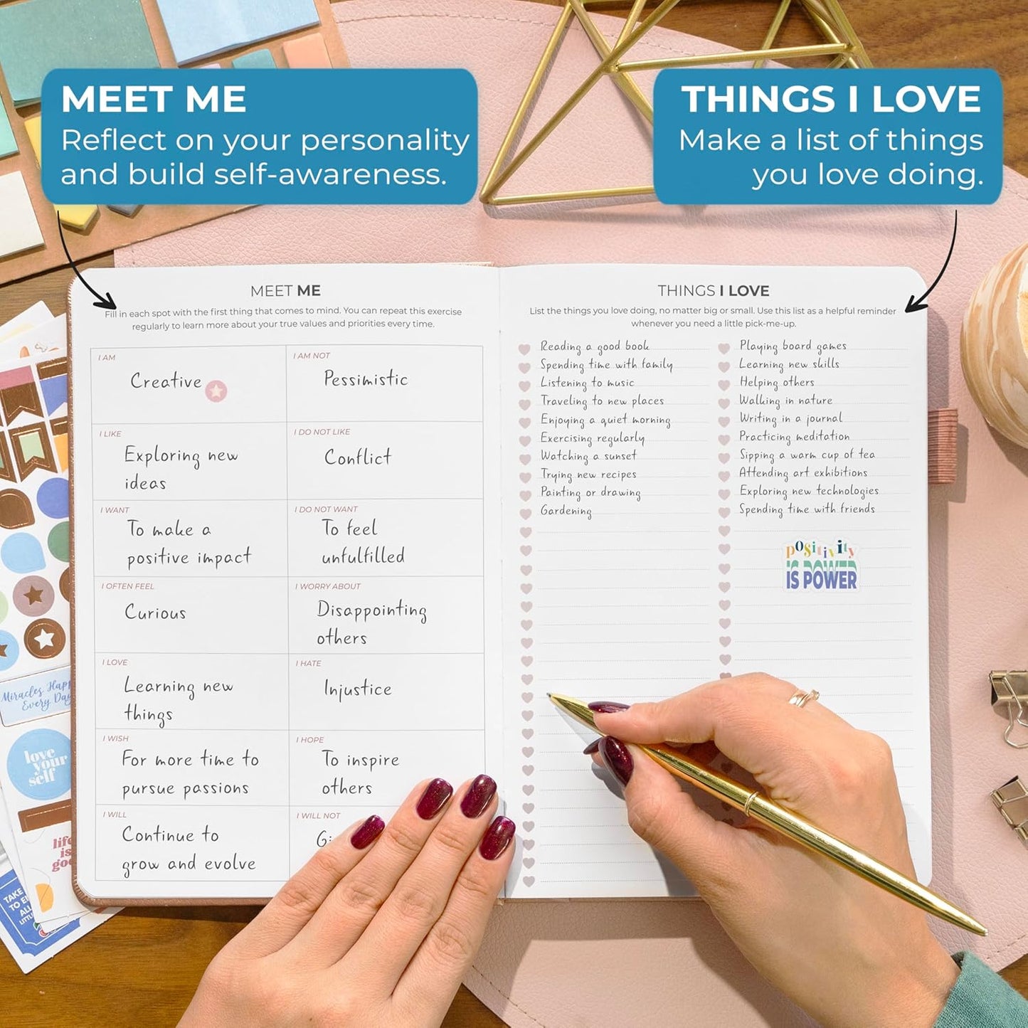 Clever Fox Happiness Notebook – Daily Positivity Journal for Women with Prompts & Positive Quotes – Affirmation & Self Esteem Gifts (Rose Gold)