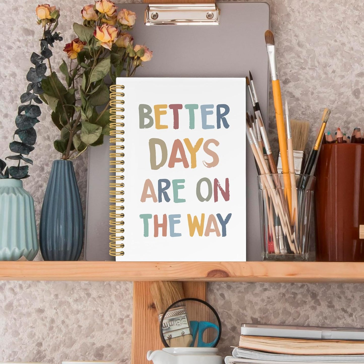 Boho Mental Health Spiral Notebook, Positive Affirmation Journaling Notebooks for Women, Mental Health Hardcover Journals for Office 160 Pages 5.5 x 8.3 Inch, Inspirational Motivational Gifts