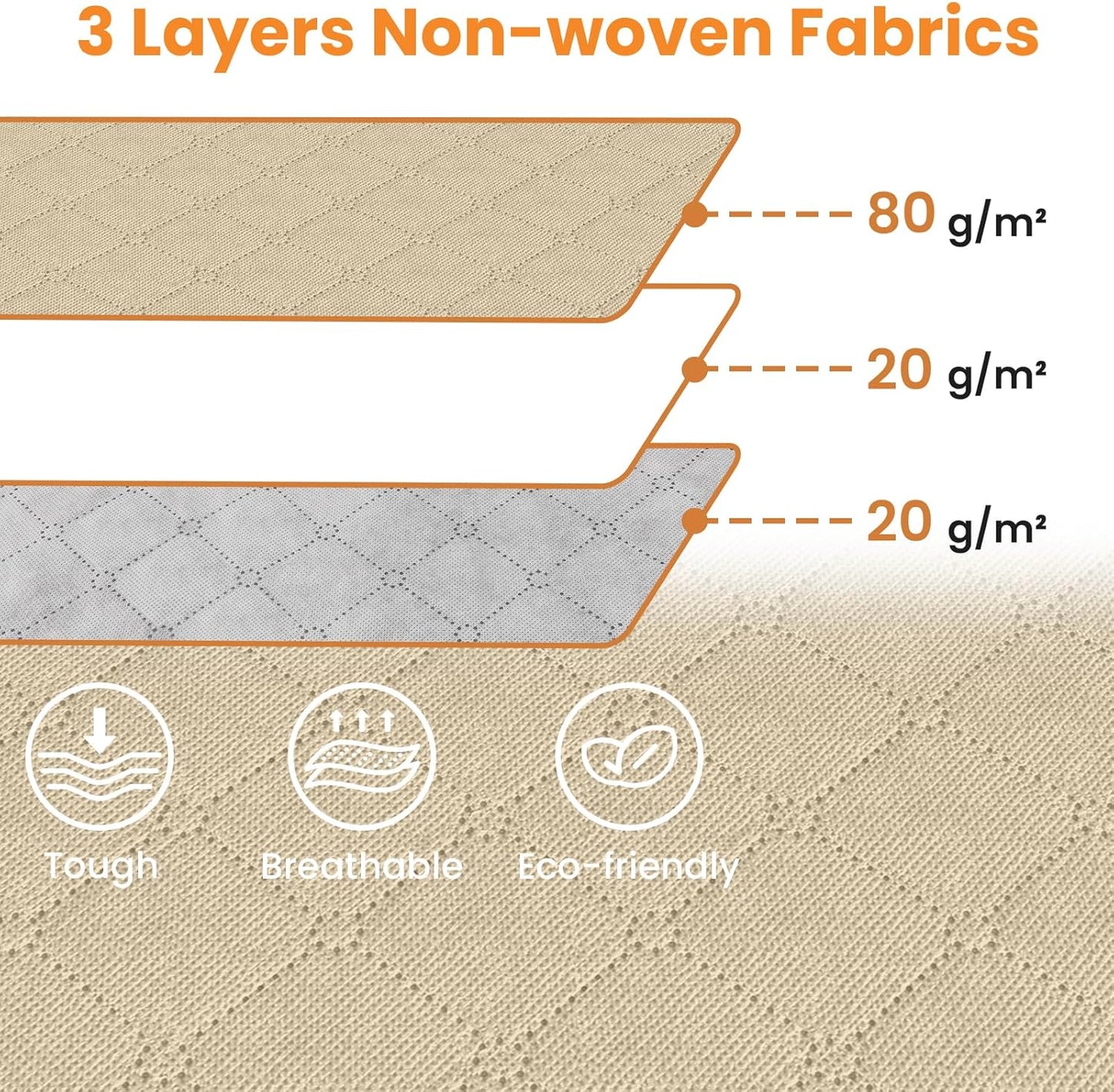 Fab totes 24 Gallons Clothes Storage, Foldable Thick Fabric Blanket Storage Bags, Containers for Organizing Bedroom, Closet, Clothing, Comforter, Organization with Handle (4 Pack,Beige)
