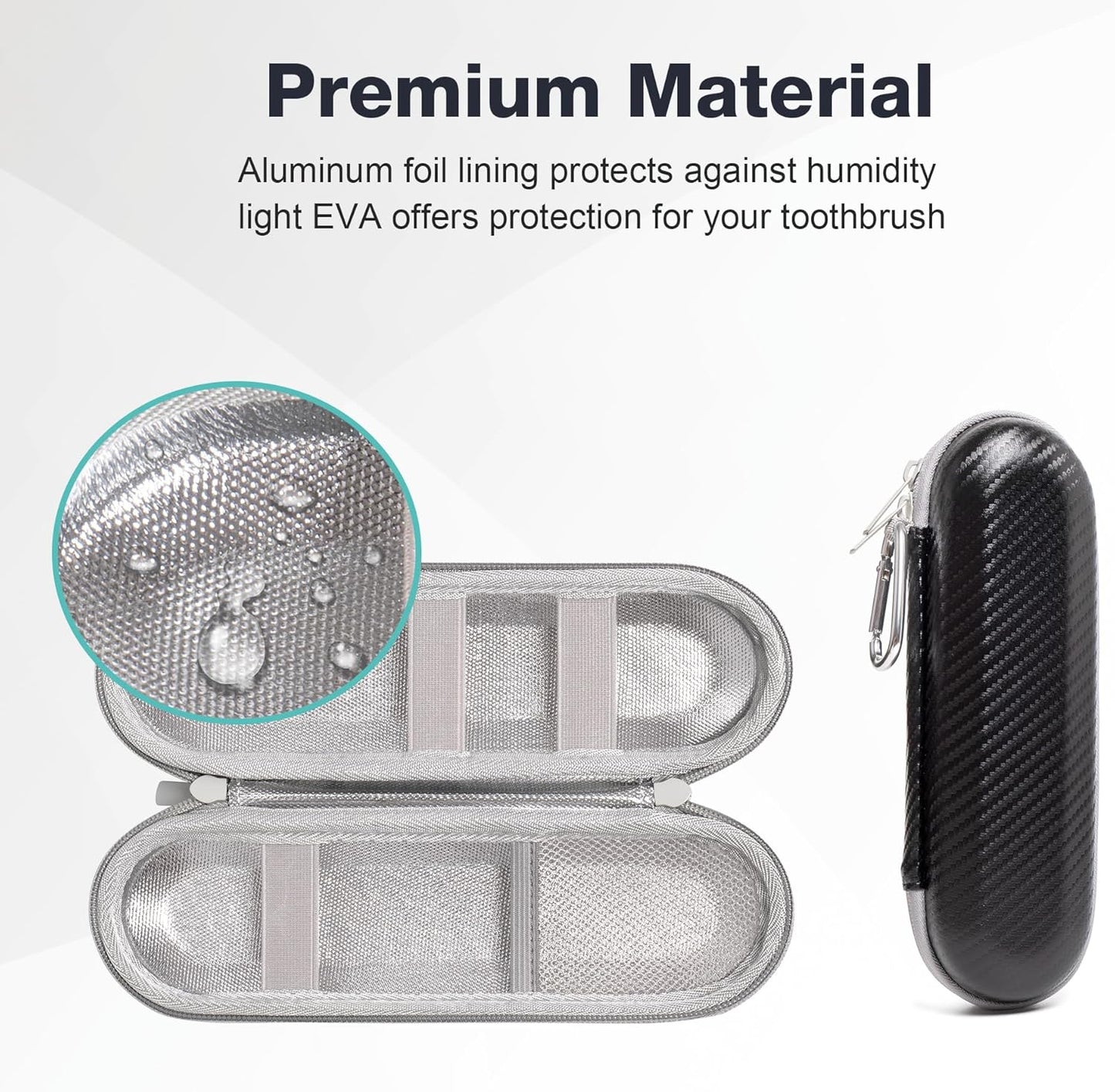 Nincha Hard Shell Electric Toothbrush Case - for Oral-B iO/Pro/Smart Series, Philips Sonicare Electric Toothbrush, Bigger Size Travel Case Fits all Powered Toothbrushes and Accessories Black