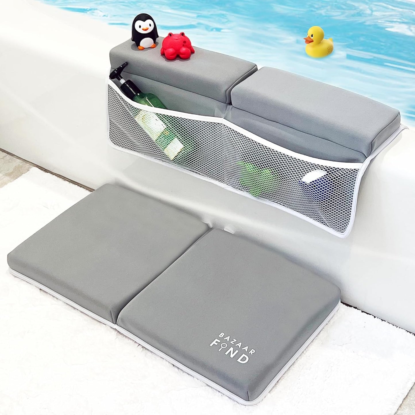 Bath Kneeler and Elbow Rest Pad Set - Comfortable Thick Kneeling Mat for Bathing Baby - Bazaar Find
