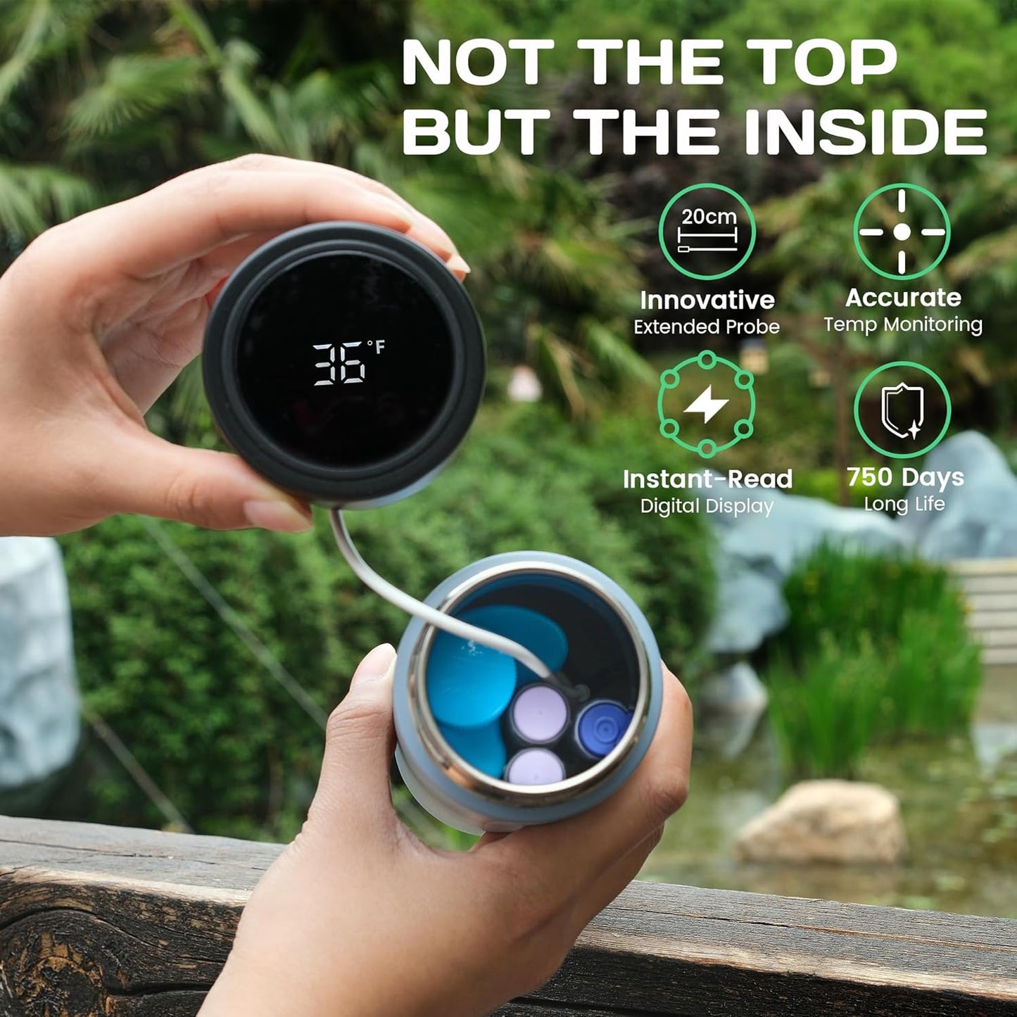 Compact 60H Insulin Cooler Travel Case Temp Display Medication Cooler for Travel Insulated Medicine Cooler Bag TSA Approved Ice Packs Diabetic Cooler with QR Medical Travel Tag(Serentity)