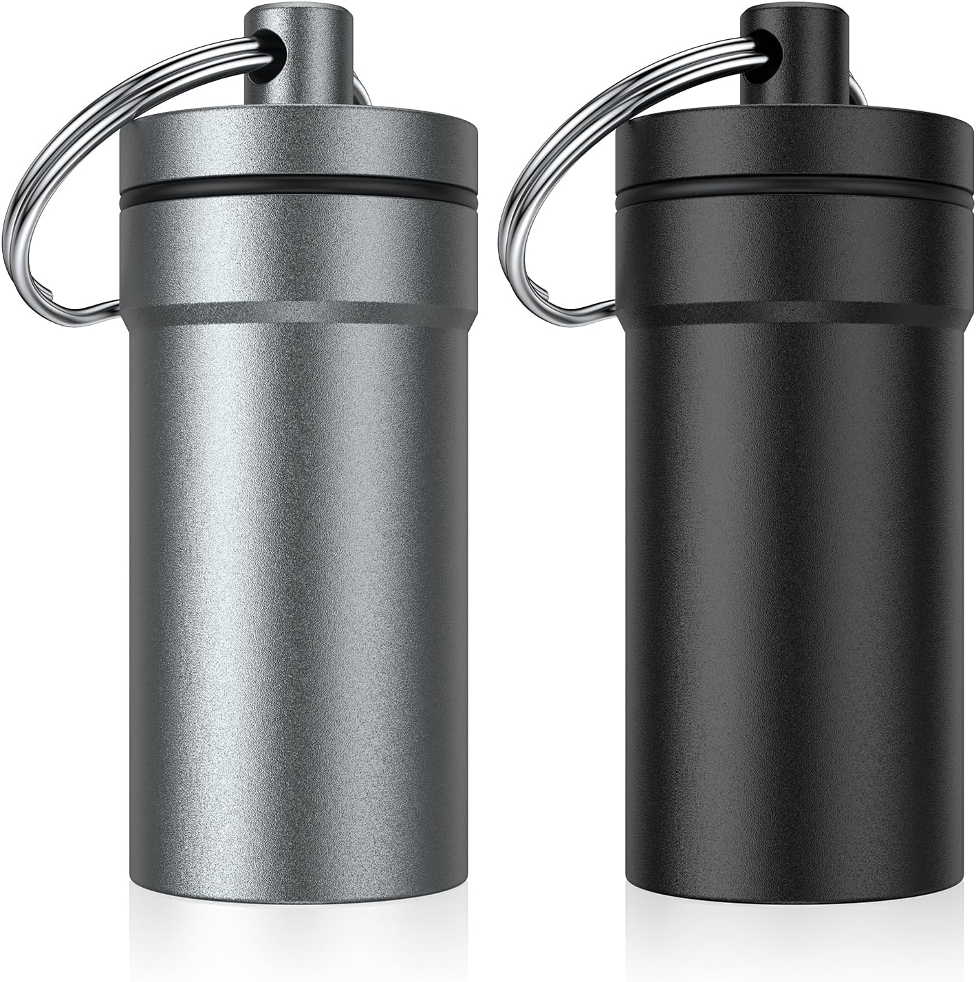 Portable Ear Plug Carrying Case, Urekt Waterproof Metal Earplug Case Keychain Container Holder(2 Pack)
