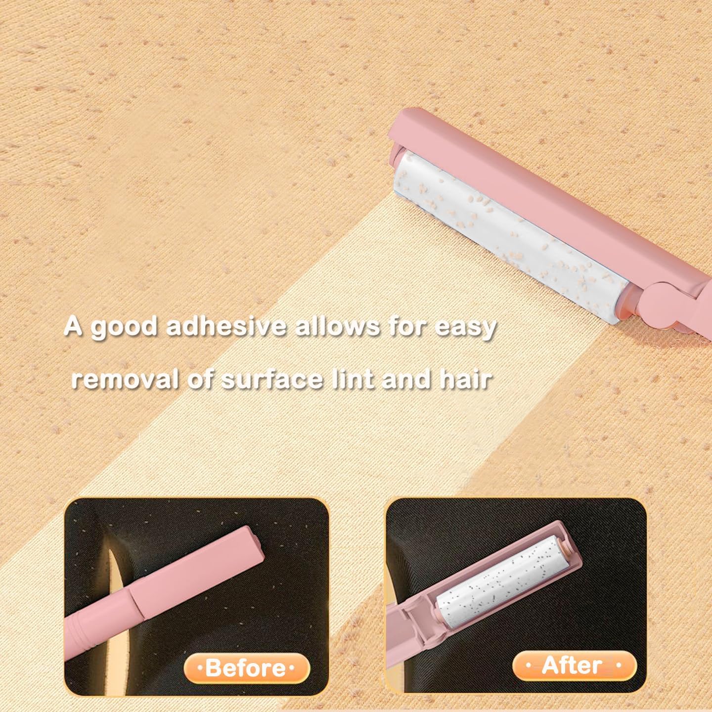 Mini Reusable Lint Roller for Travel, 6 Pack Washable Foldable Lint Remover with Sticky Gel, Portable, Compact and Easy to Clean for Clothes and Luggage Use (Pink)