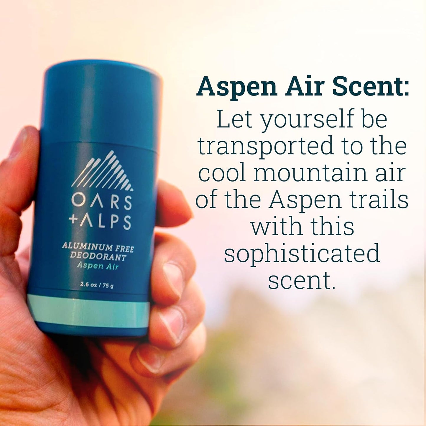 Oars + Alps Deodorant for Men & Women, Aluminum Free Deodorant for Men, Dermatologist Tested, Clean Ingredients, Non Toxic, Vegan, Long Lasting, Odor Protection, Aspen Air, 1pk, 2.6oz