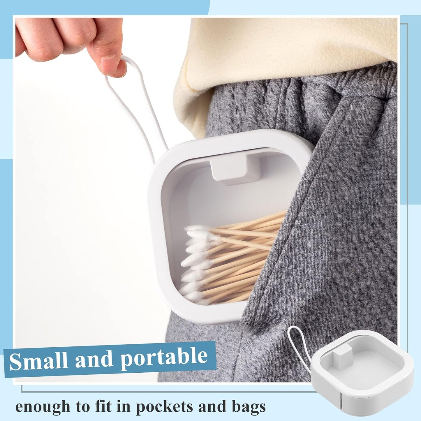 Kathfly 4 Pcs White Hair Tie Organizer Portable Hair Accessory Storage Containers Stackable Tie Bobby Pin Holder Home Cotton Swab Dispenser Accessories Jewelry Organizer Box