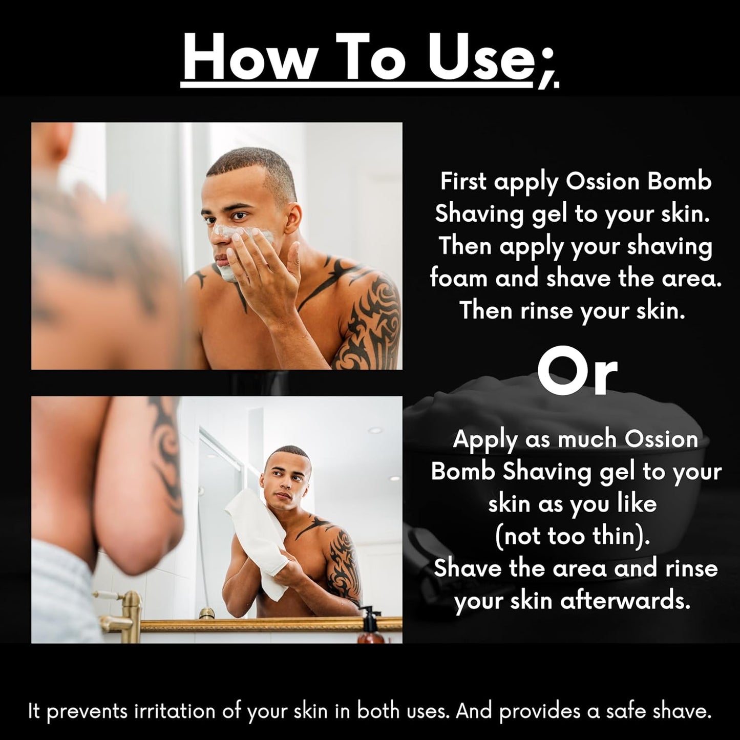 Men’s Shaving Gel for Sensitive Skin – Anti-Irritation Barber Shave Gel, Moisturizing & Protective Formula, Smooth Glide for Easy Shaving – Gel para Afeitar Barbero Profesional, 33.81 Fl oz