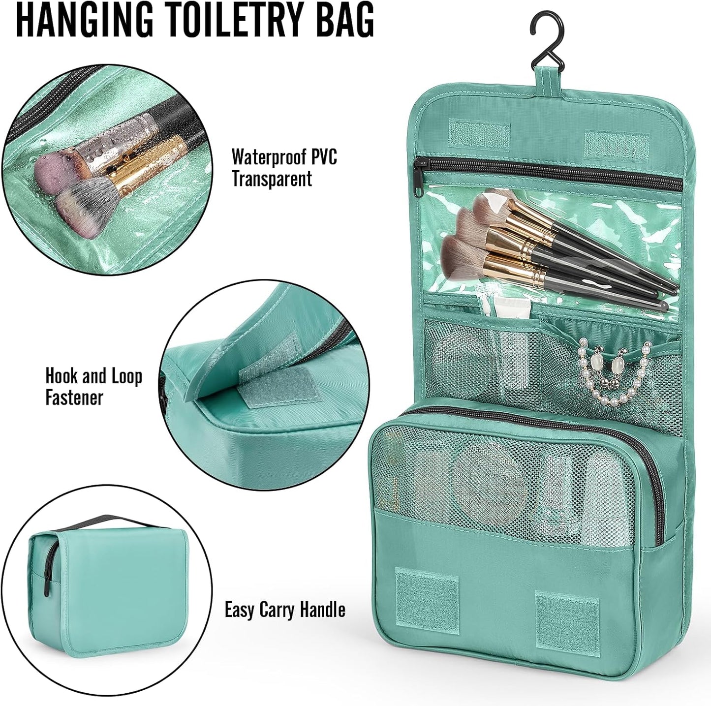 Veken 8 Set Packing Cubes for Travel Essentials, Suitcase Organizer Bags in 4 Sizes, Carry-On Luggage Accessories with Large Laundry & Hanging Toiletry Bag, Must-Have for Airplane, Road Trip & Camping