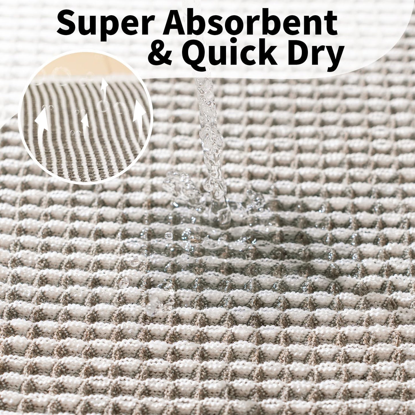 Waffle Bath Mat - Boho Bathroom Rugs Non Slip Washable, Super Absorbent & Quick Dry, Small Bath Mats Farmhouse Bathroom Decor, 18'' x 30'', Olive Green and White