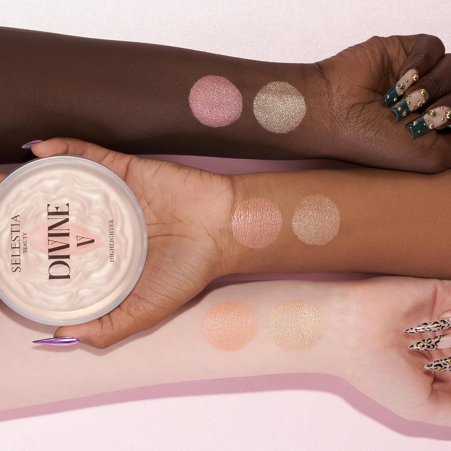 Powder Highlighter Makeup – Divine V – Radiant Glow for All Skin Tones, Easy-to-Apply, 0.53 oz