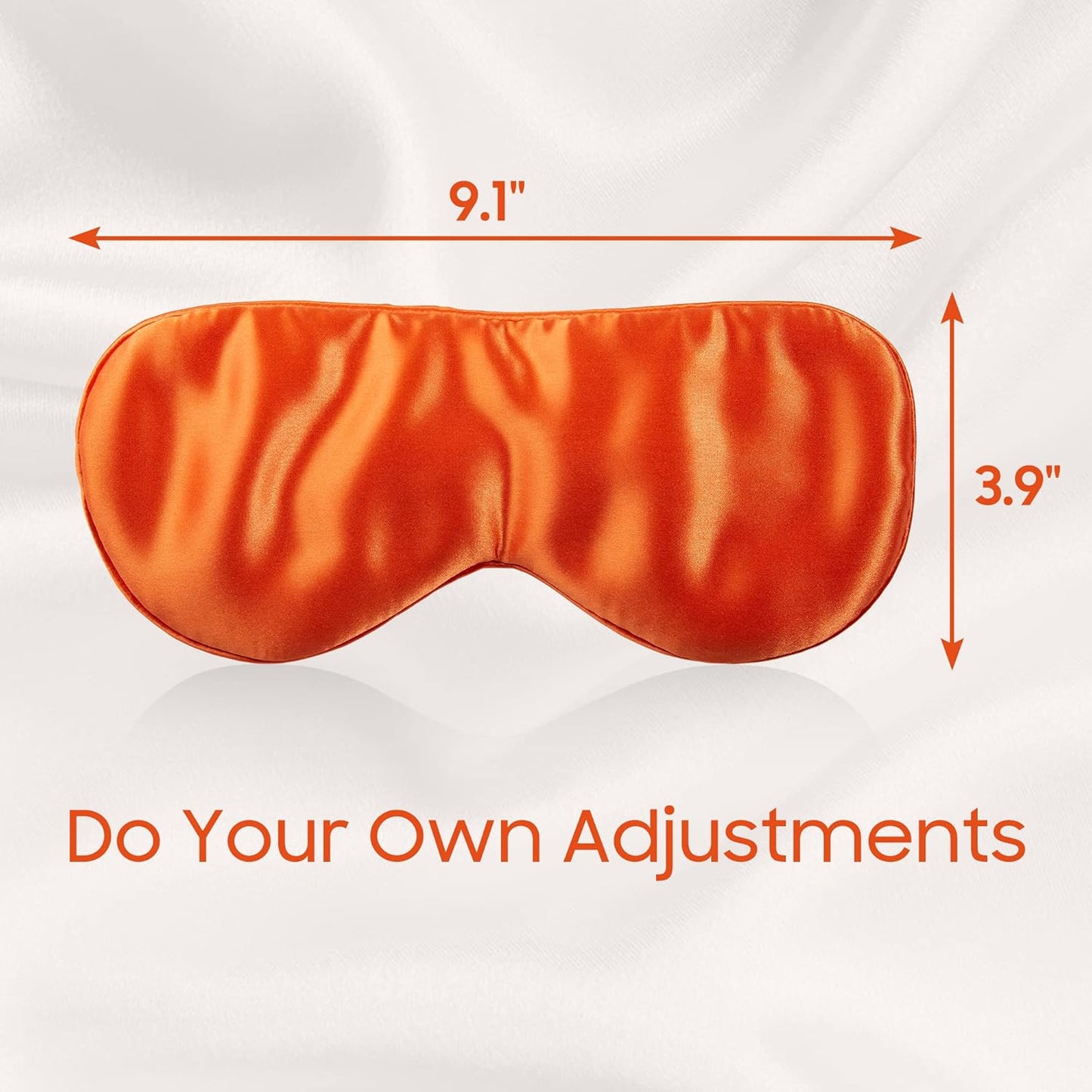 Sleep Mask 100% Mulberry Silk for Light Blocking, ZOESMIEN Eye Mask for Women Men Side Sleeper, Puffiness Dry Eyes Headache, Adjustable Strap, Christmas Gift Package, Vitality Orange