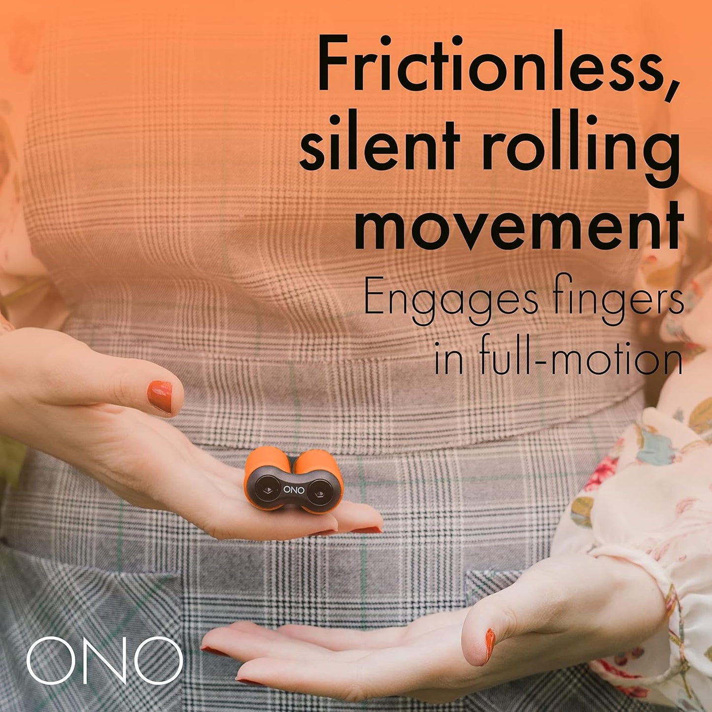ONO Roller - Handheld Fidget Toy for Adults | Help Relieve Stress, Anxiety, Tension | Promotes Focus, Clarity | Compact, Portable Design (Junior Size/ABS Plastic, Orange)