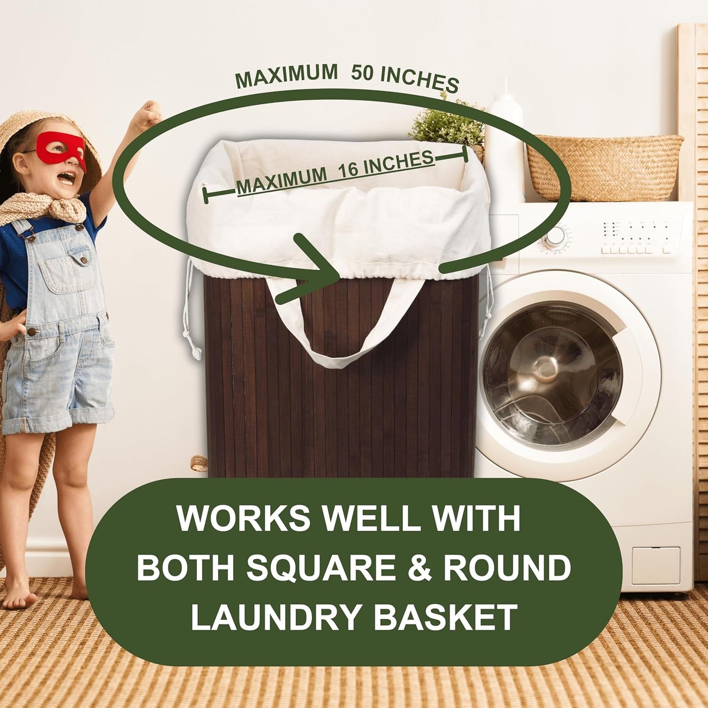 Canvas Laundry Bags - Extra Large, Heavy Duty, 100% Cotton Laundry Bag with Straps, Handles and Drawstring - College Dorm Laundry Bag in XL Size - Washable, Foldable Laundry Basket Liner (2 Pack)