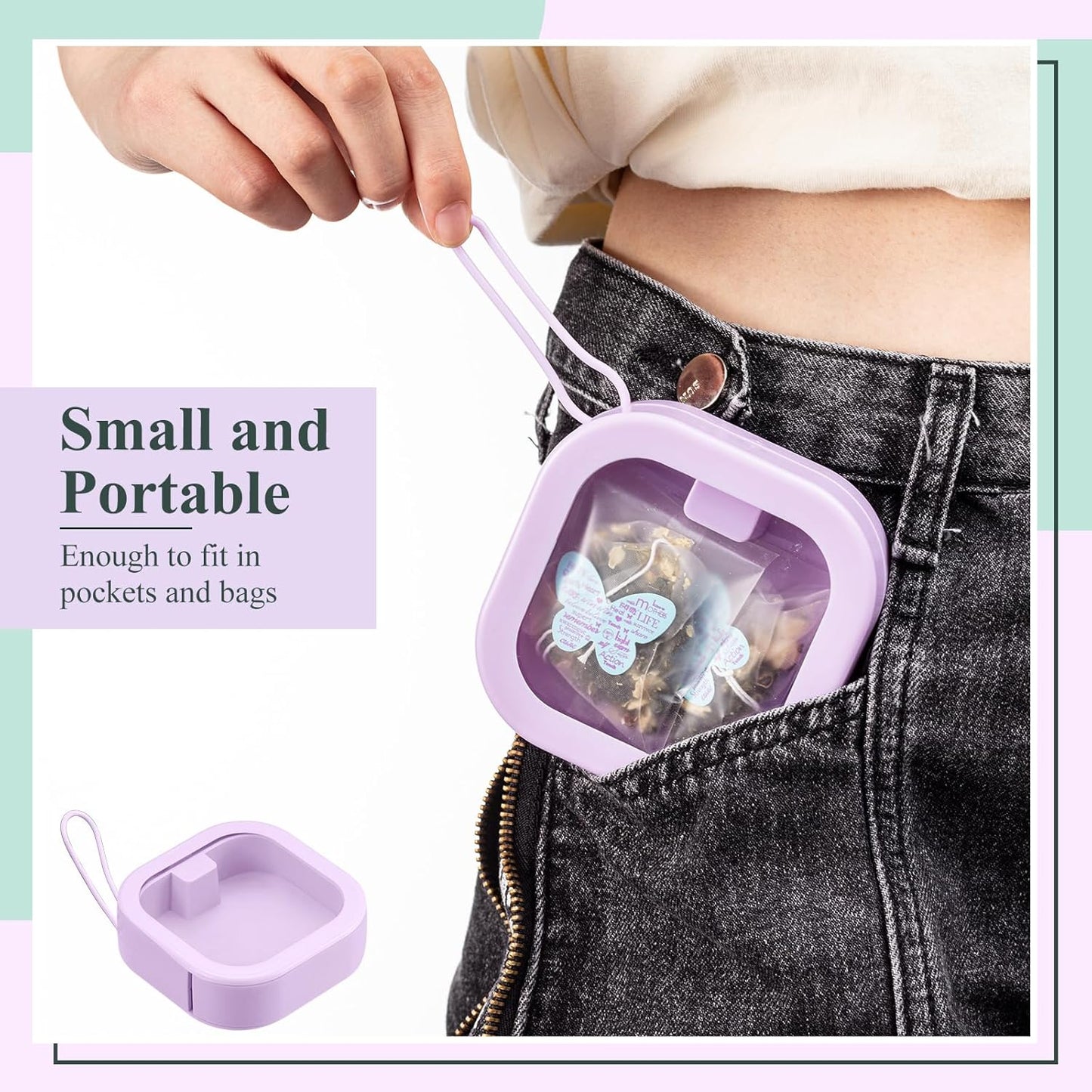 Kathfly 4 Pcs Purple Hair Tie Organizer Portable Hair Accessory Storage Containers Stackable Tie Bobby Pin Holder Home Cotton Swab Dispenser Accessories Jewelry Organizer Box