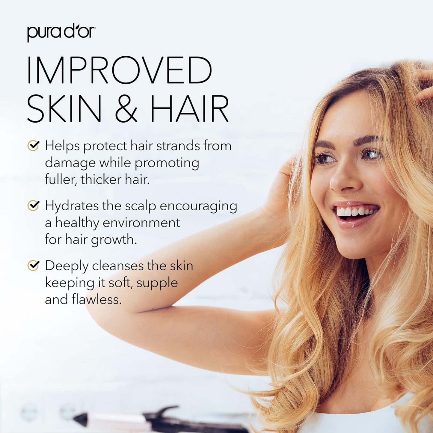 PURA D'OR 4 Oz ORGANIC Castor Oil - 100% Pure USDA Certified Cold Pressed, Hexane Free Eyelash & Eyebrow Serum - For Fuller, Thicker Lashes & Brows - Skin & Hair